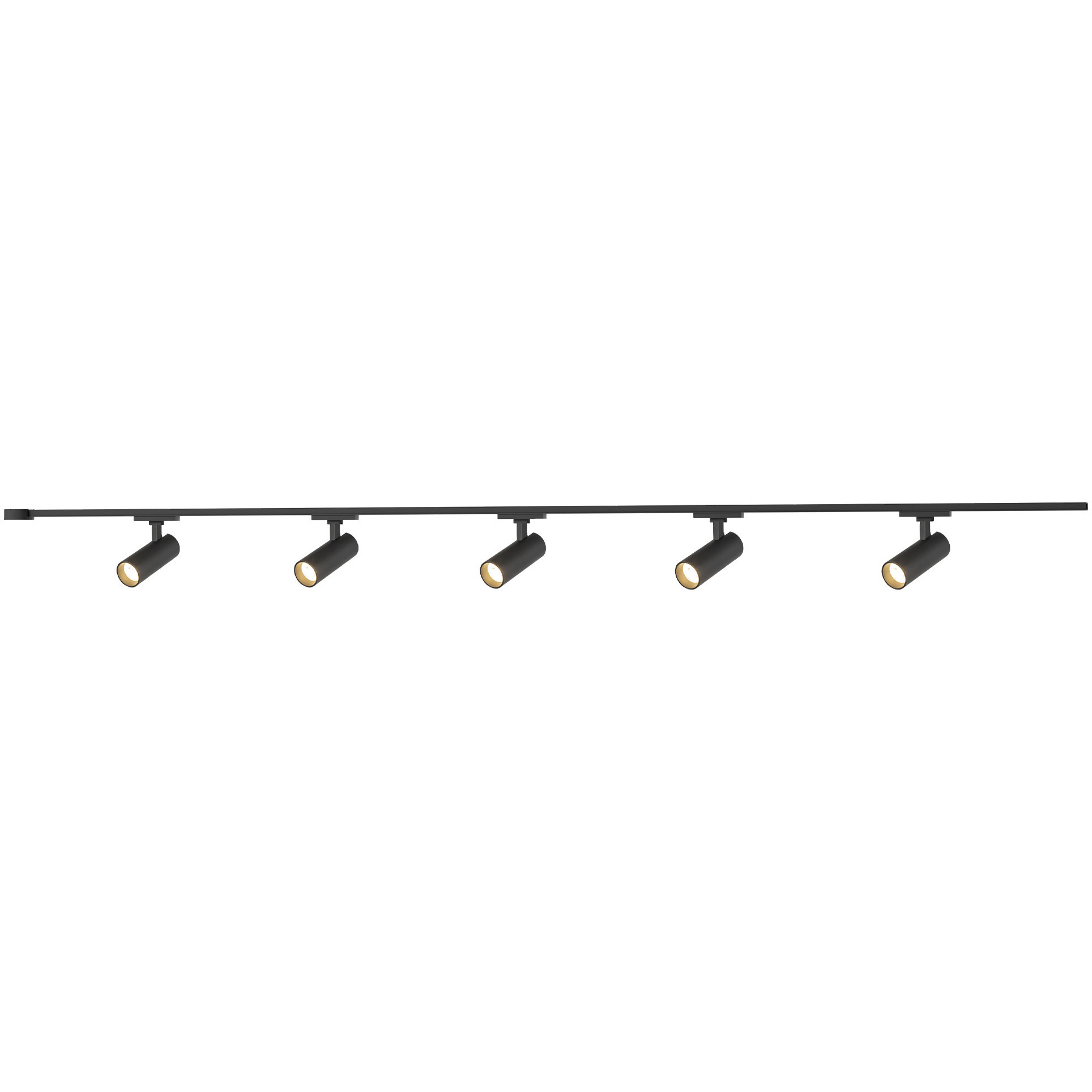 Paolo 120 Black Trilo Track Ceiling Light in Black Baffle