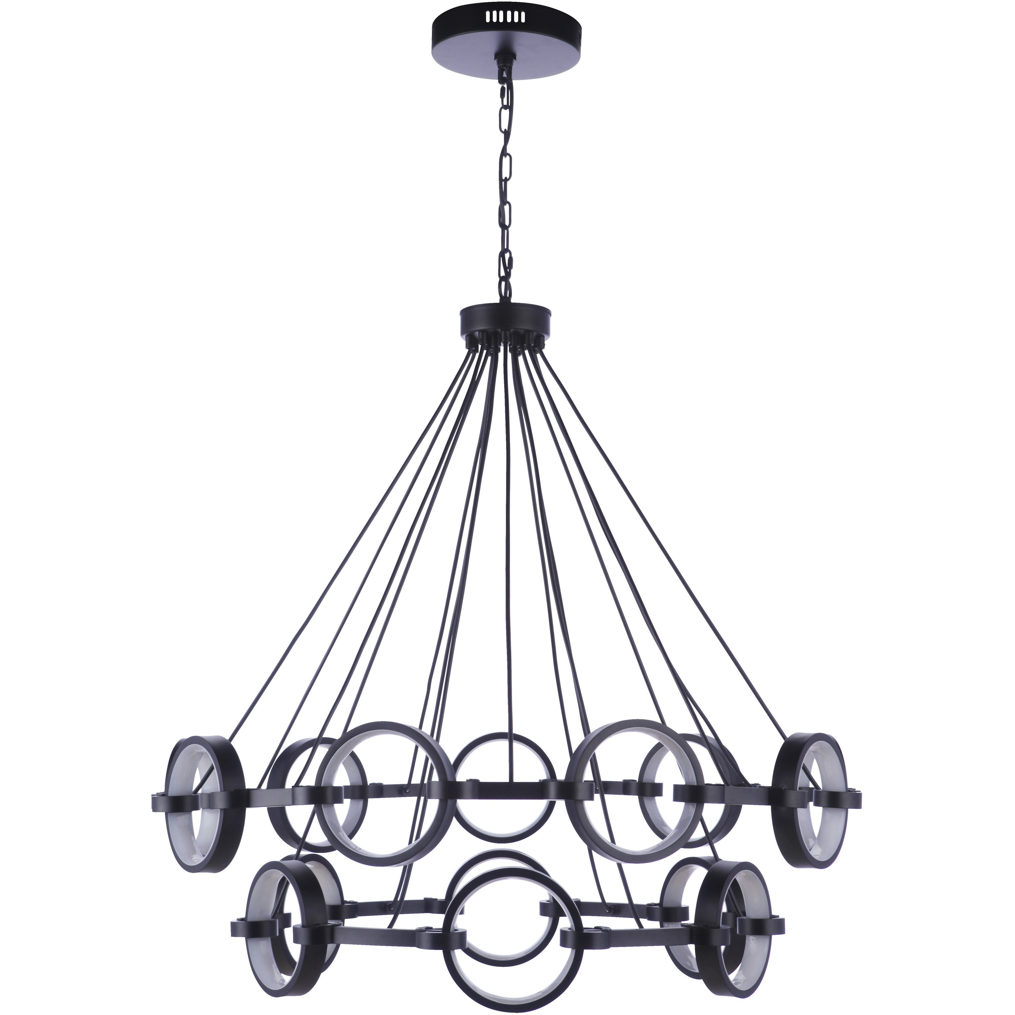 Context LED 36 inch Flat Black Chandelier Ceiling Light