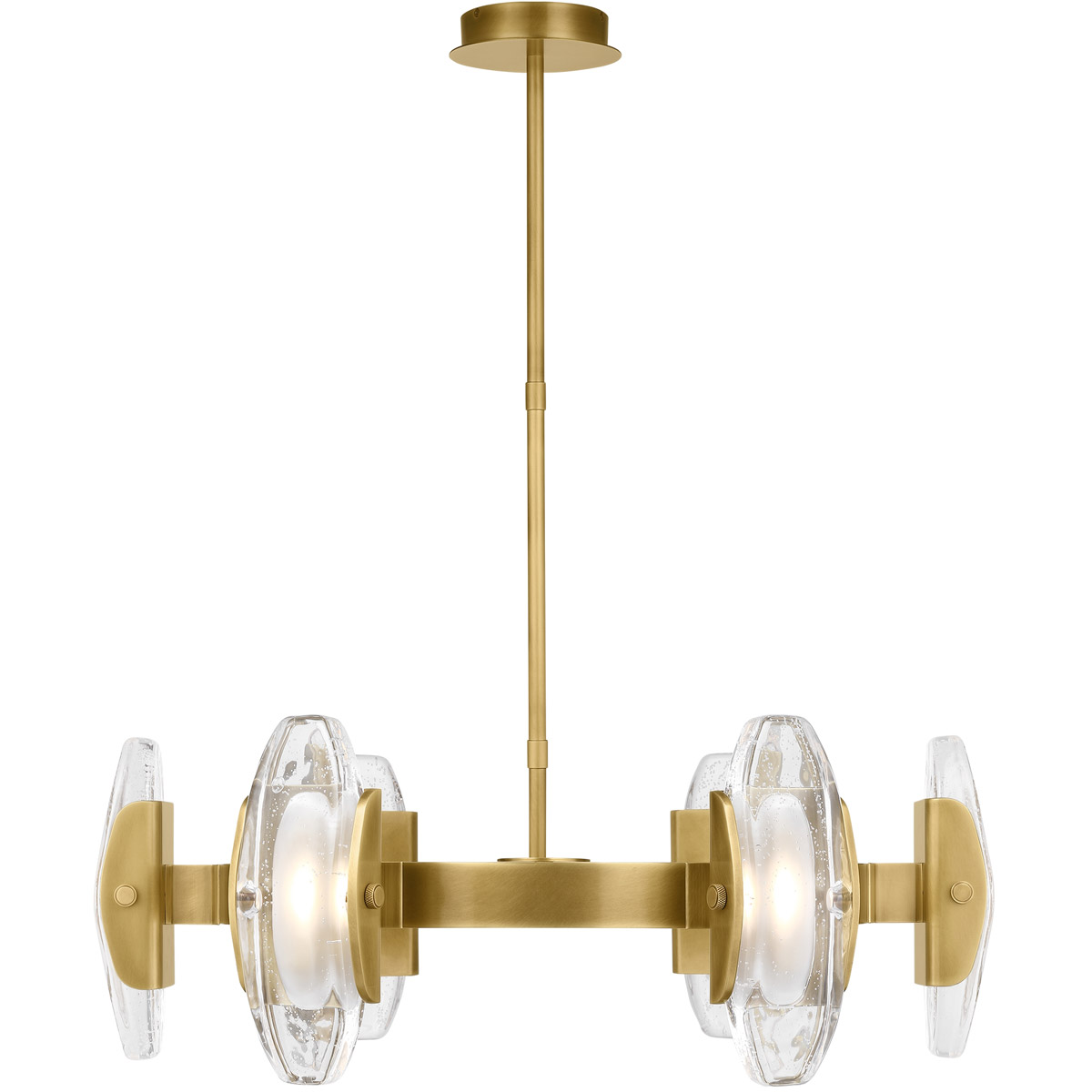 Avroko Wythe LED 30 inch Plated Brass Chandelier Ceiling Light in 120V, Integrated LED