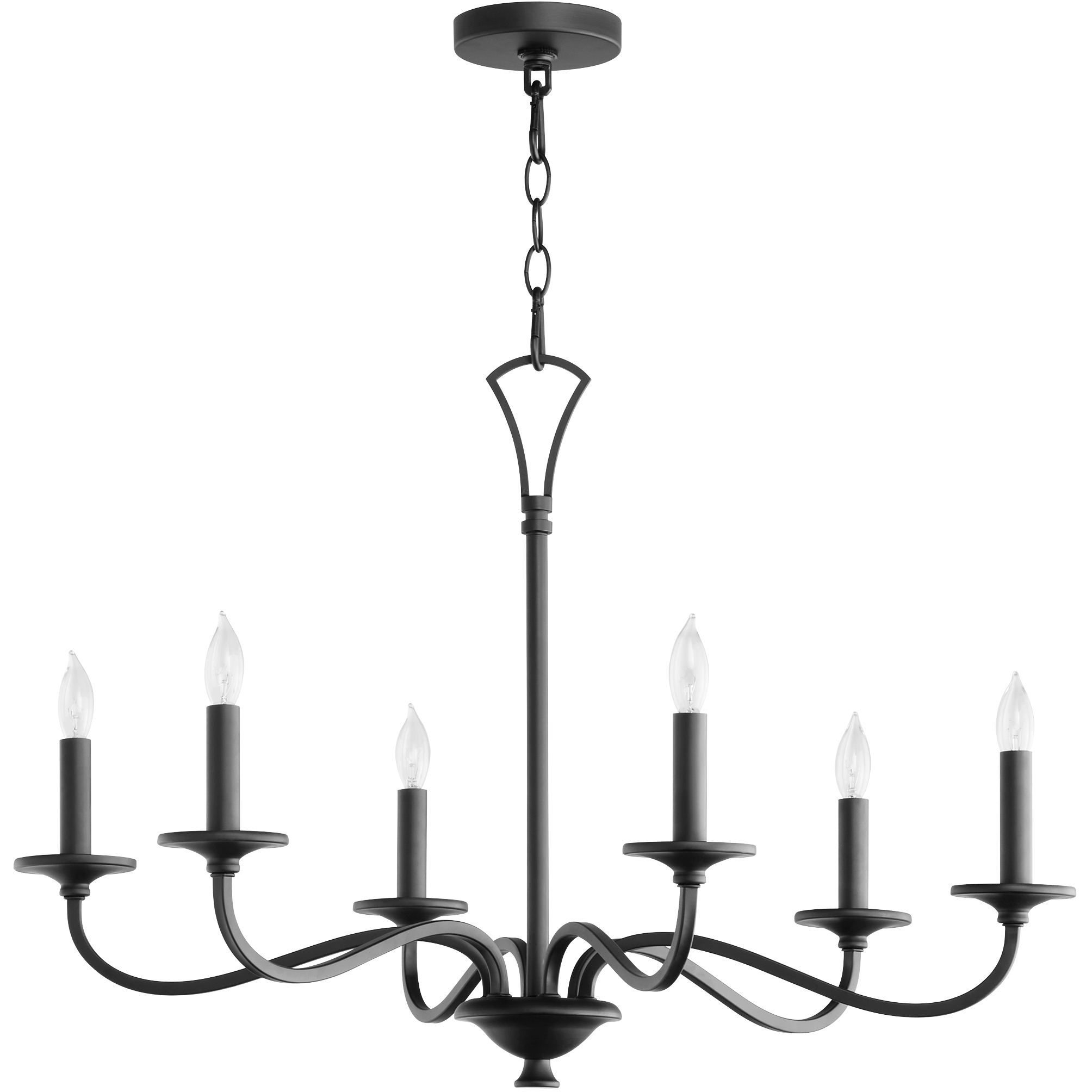 Maryse 6 Light 29 inch Matte Black Chandelier Ceiling Light