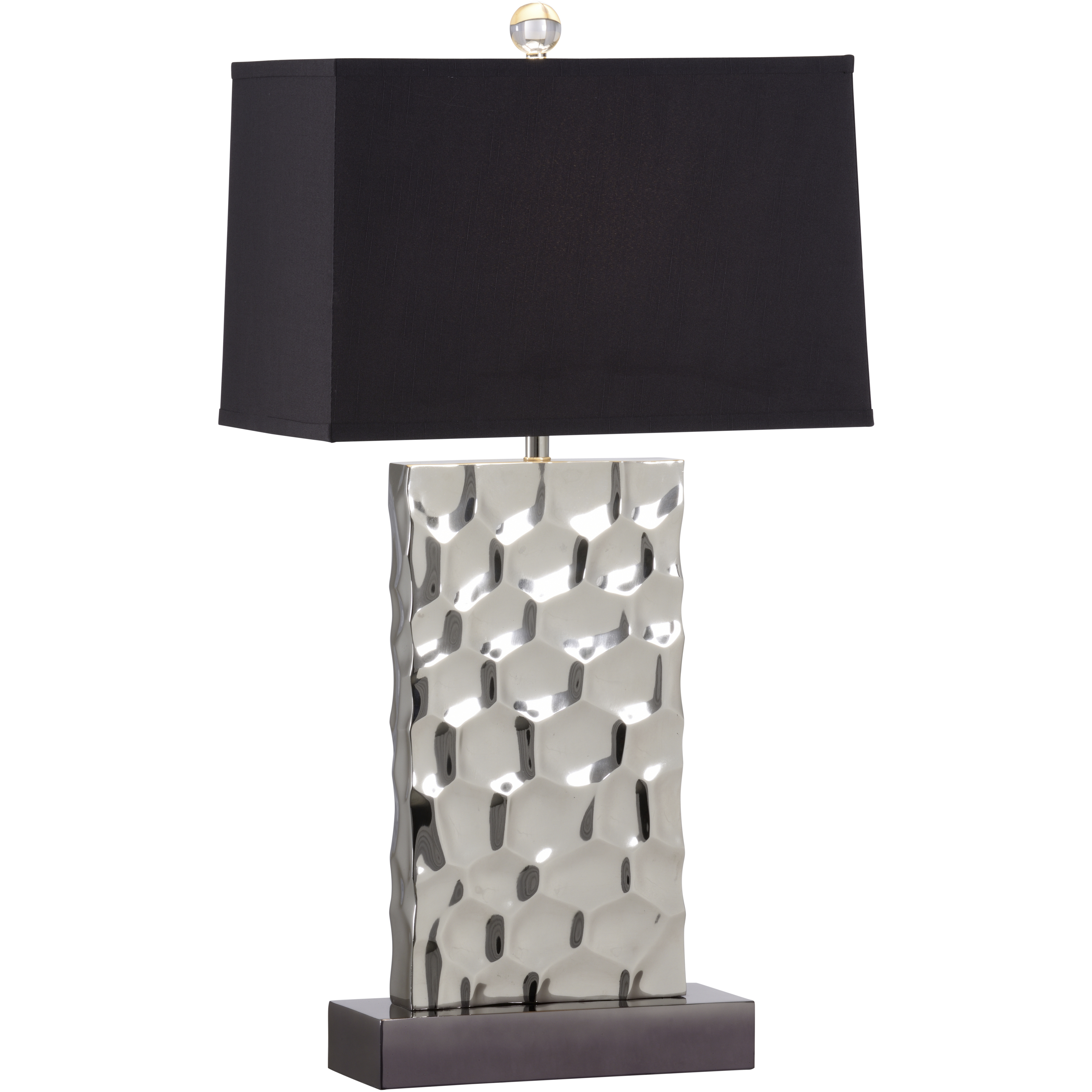 Hammered Honeycomb 23.5 inch 100.00 watt Silver Table Lamp Portable Light