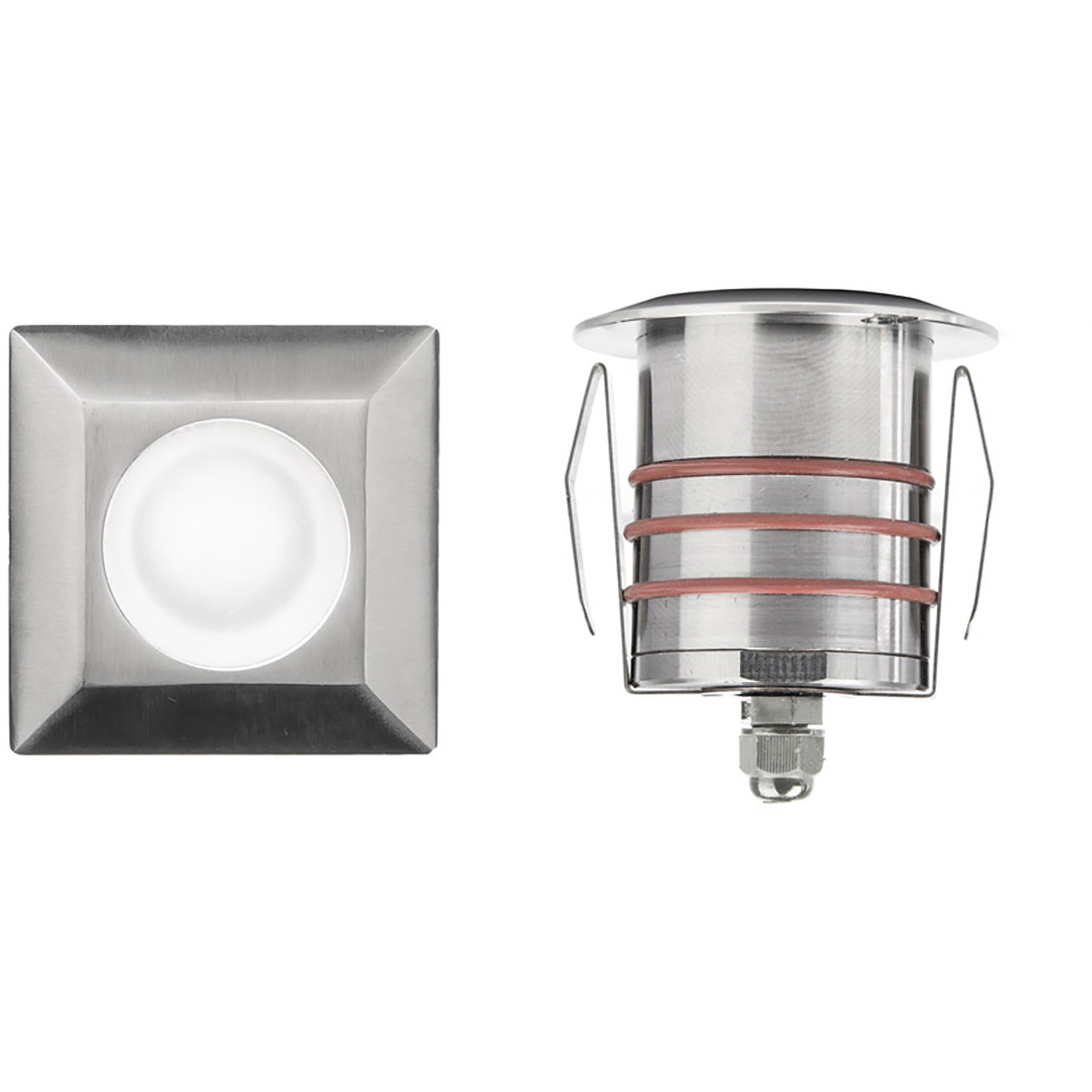 Inground Recessed Light 12 4 watt Stainless Steel Path Indicator Light in 2700K Warm LED, WAC Landscape