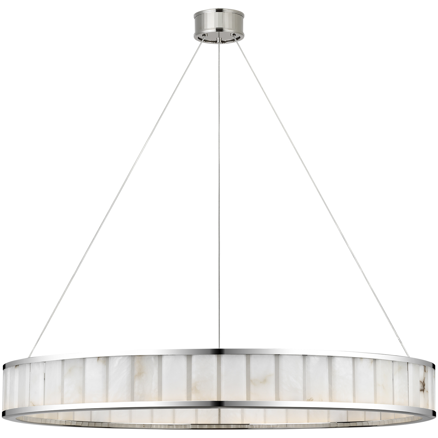 Chapman & Myers Iterna LED 40 inch Polished Nickel Ring Chandelier Ceiling Light in Alabaster