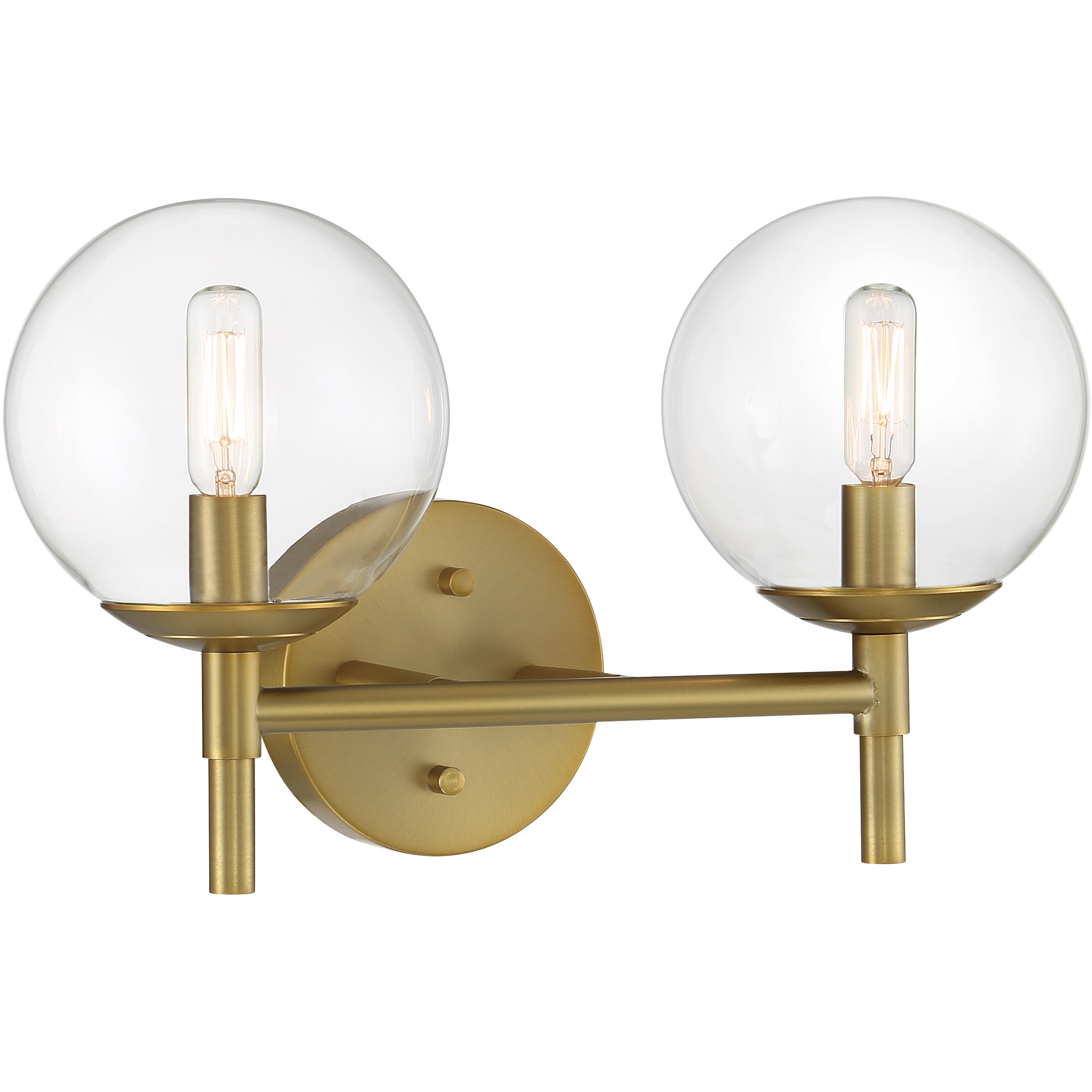 Auresa 2 Light 16 inch Soft Brass Bath Light Wall Light