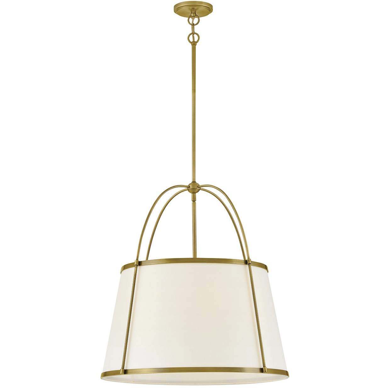 Clarke 4 Light 24.5 inch Lacquered Dark Brass Chandelier Ceiling Light in Lacquered Brass with Off-White