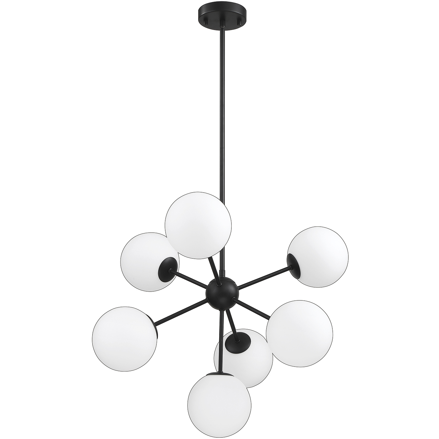 Phoenix 7 Light 24.8 inch Black Pendant Ceiling Light
