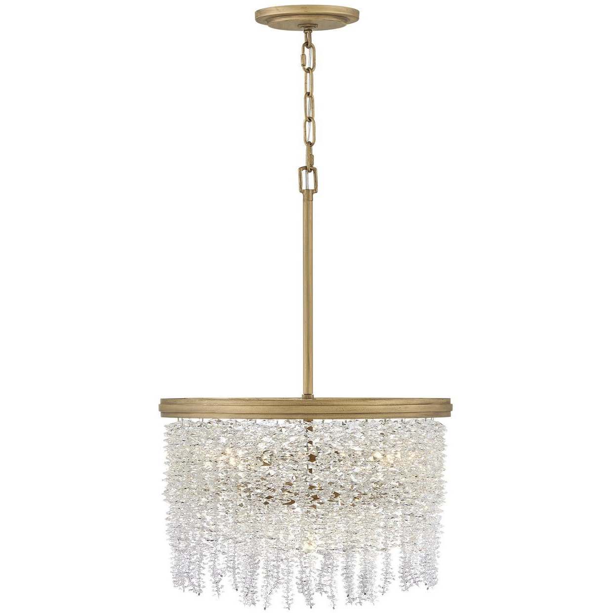 Rubina 4 Light 18 inch Burnished Gold Pendant Ceiling Light in Clear Crystal
