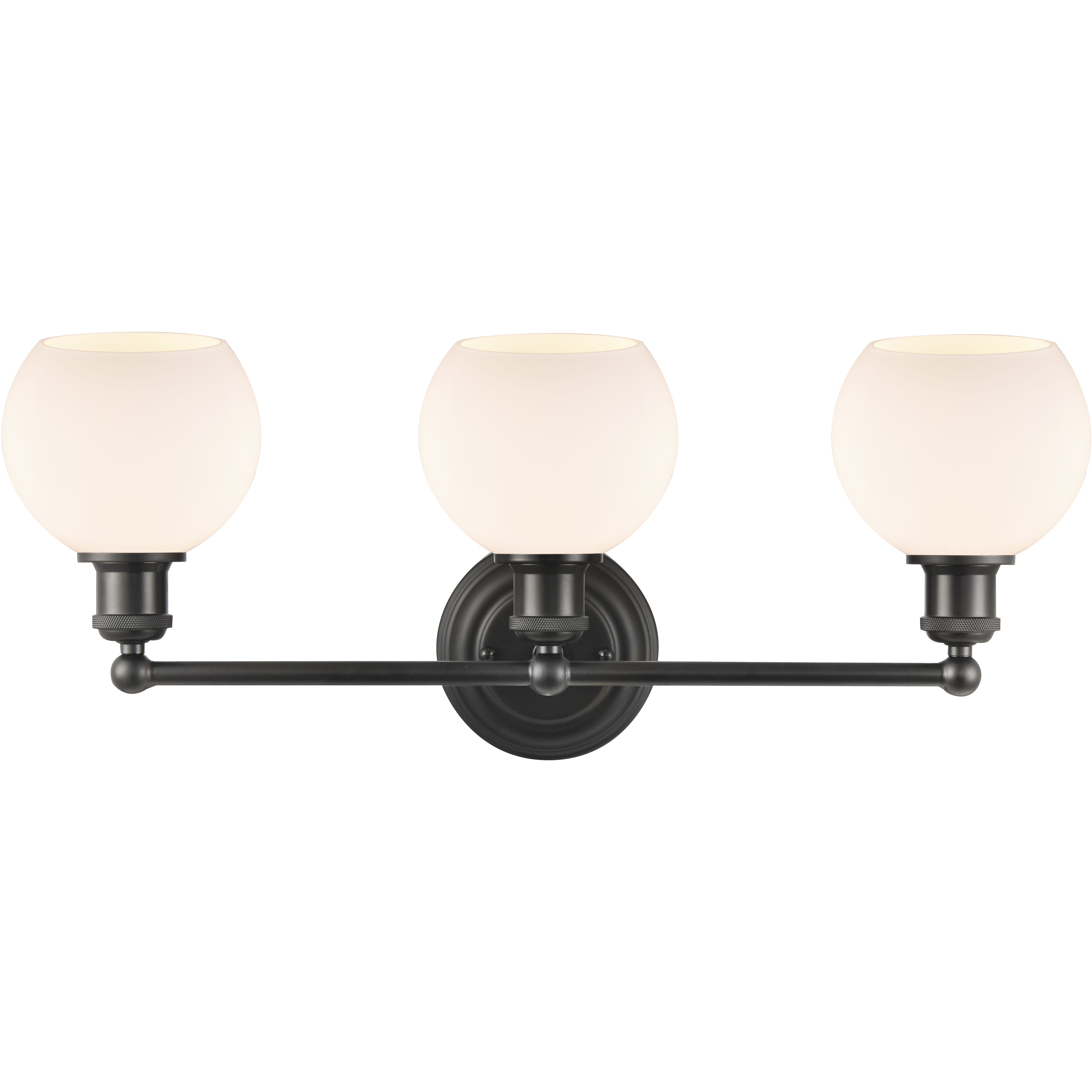 Concord LED 24 inch Matte Black Bath Vanity Light Wall Light in Matte White Glass