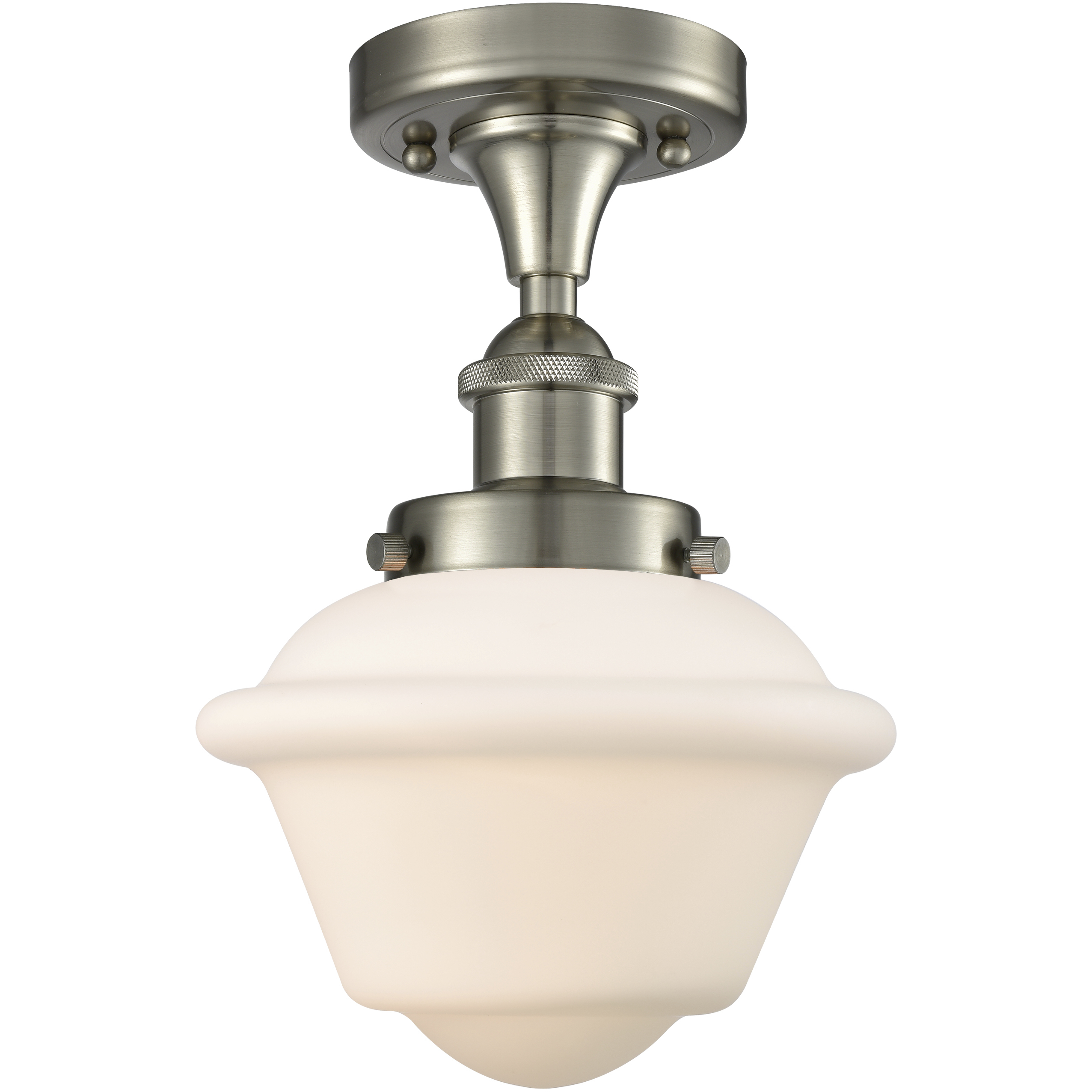 Oxford 1 Light 6.5 inch Brushed Satin Nickel Semi-Flush Mount Ceiling Light