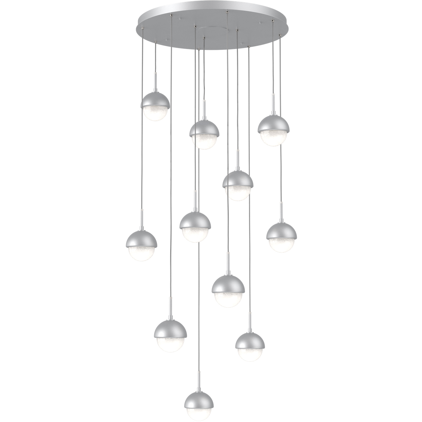 Cabochon LED Classic Silver Pendant Chandelier Ceiling Light in 2700K LED, Opal White