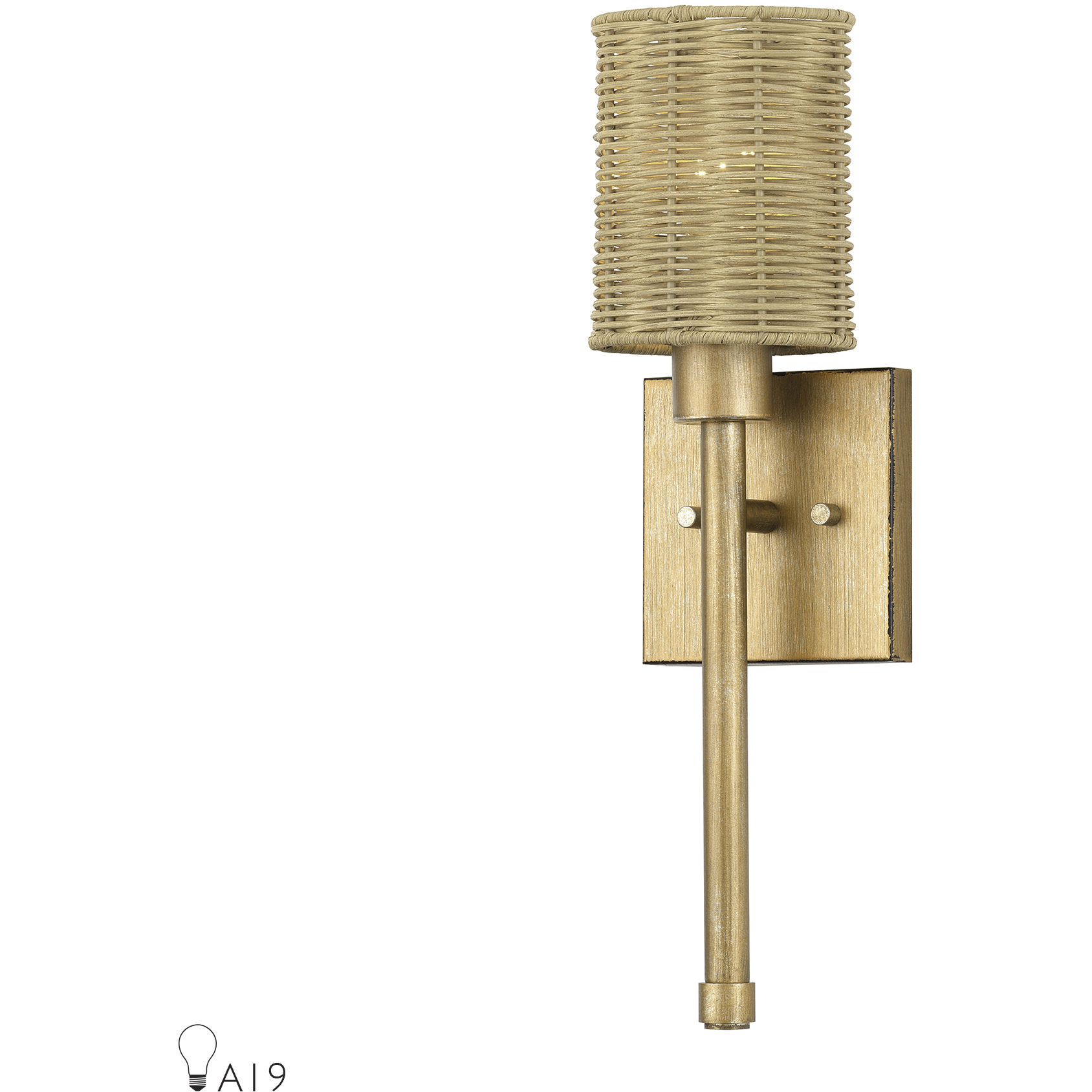 Weavington 1 Light 5.5 inch Antique Gold Leaf Wall Sconce Wall Light, Single