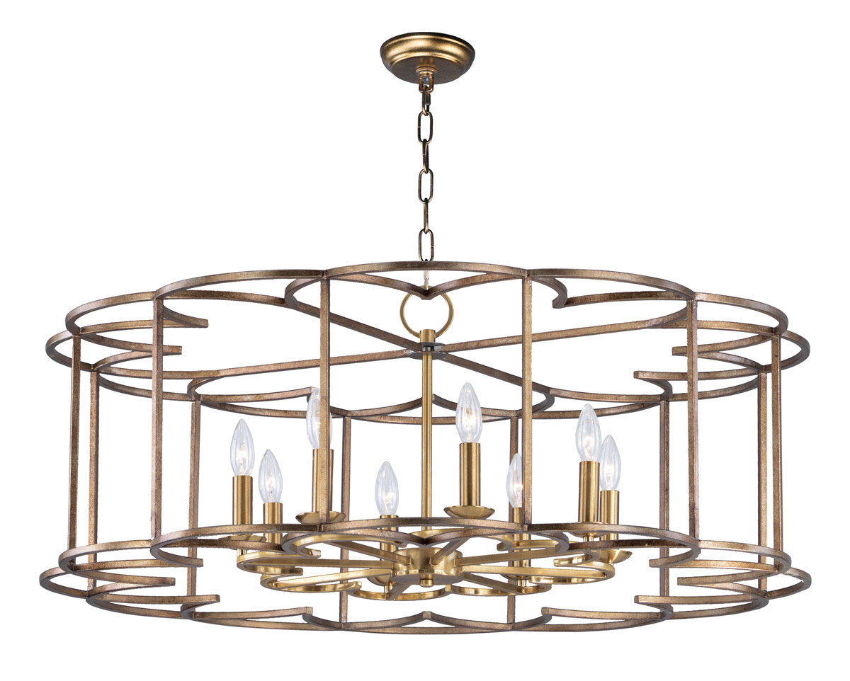 Helix 8 Light 38 inch Bronze Fusion Single-Tier Chandelier Ceiling Light