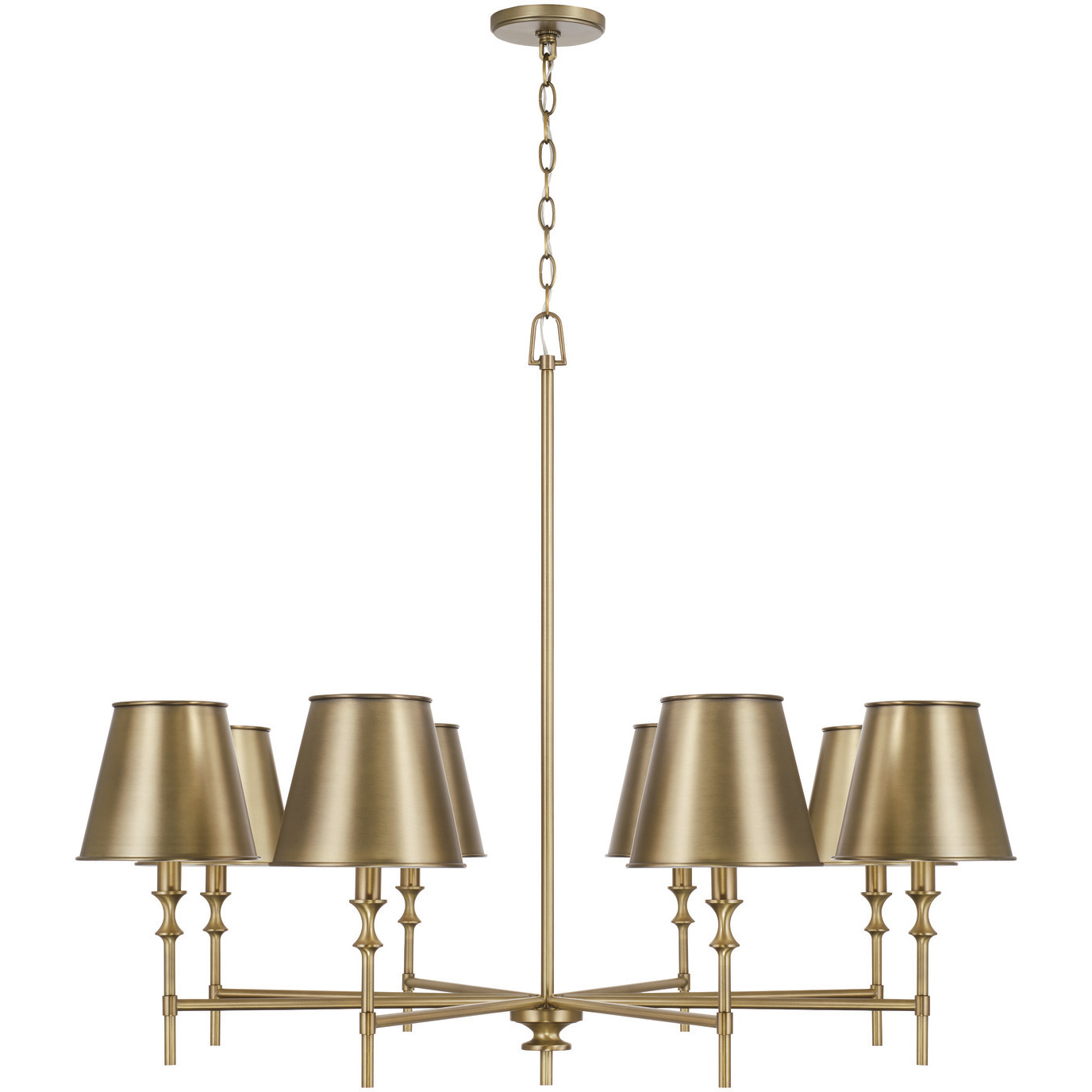 Whitney 8 Light 41 inch Aged Brass Chandelier Ceiling Light