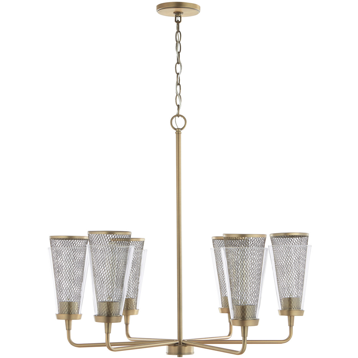 Abbott 6 Light 31 inch Aged Brass Chandelier Ceiling Light
