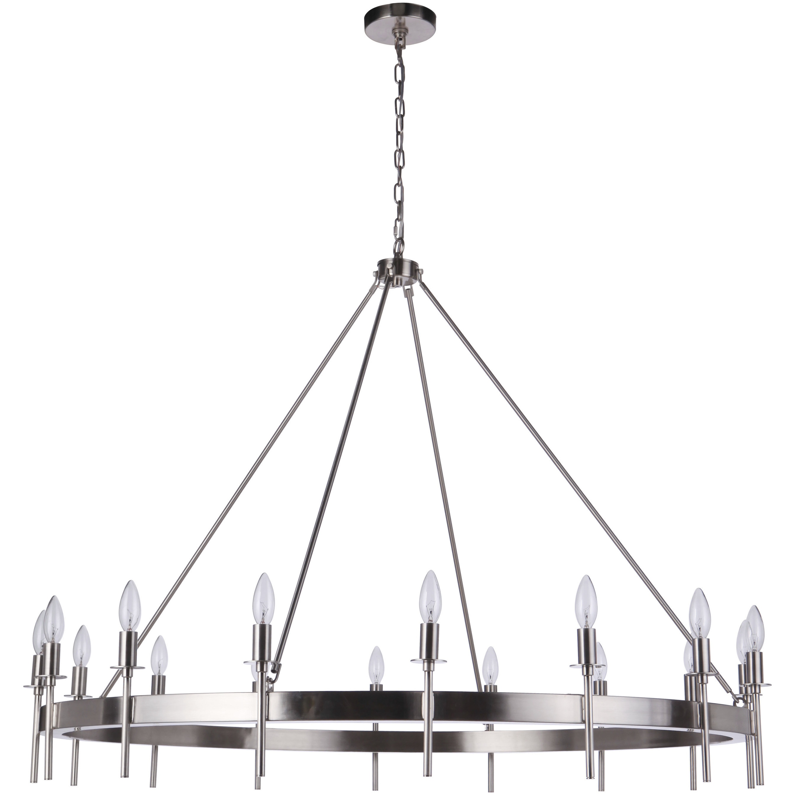 Larrson 16 Light 48 inch Brushed Polished Nickel Chandelier Ceiling Light