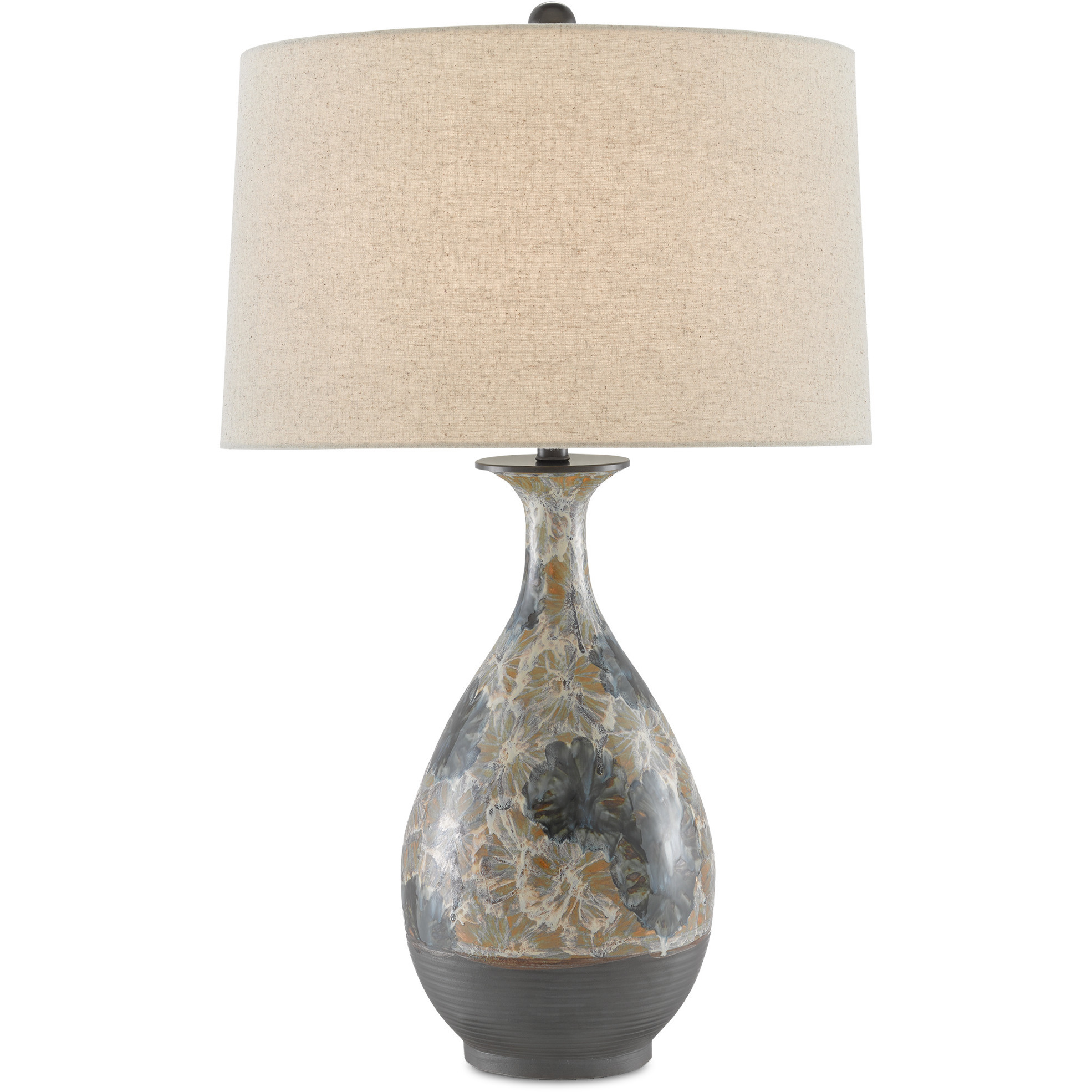 Frangipani 34 inch 150 watt Cream and Blue and Brown Table Lamp Portable Light