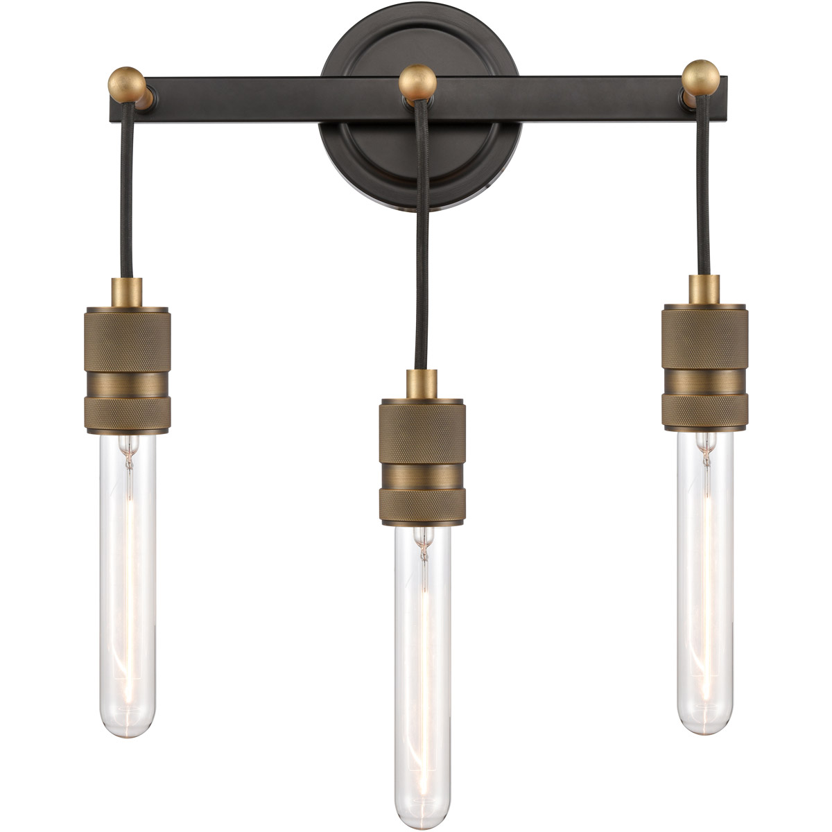 Restoration Ellis 3 Light 14 inch Black Antique Brass Bath Vanity Light Wall Light