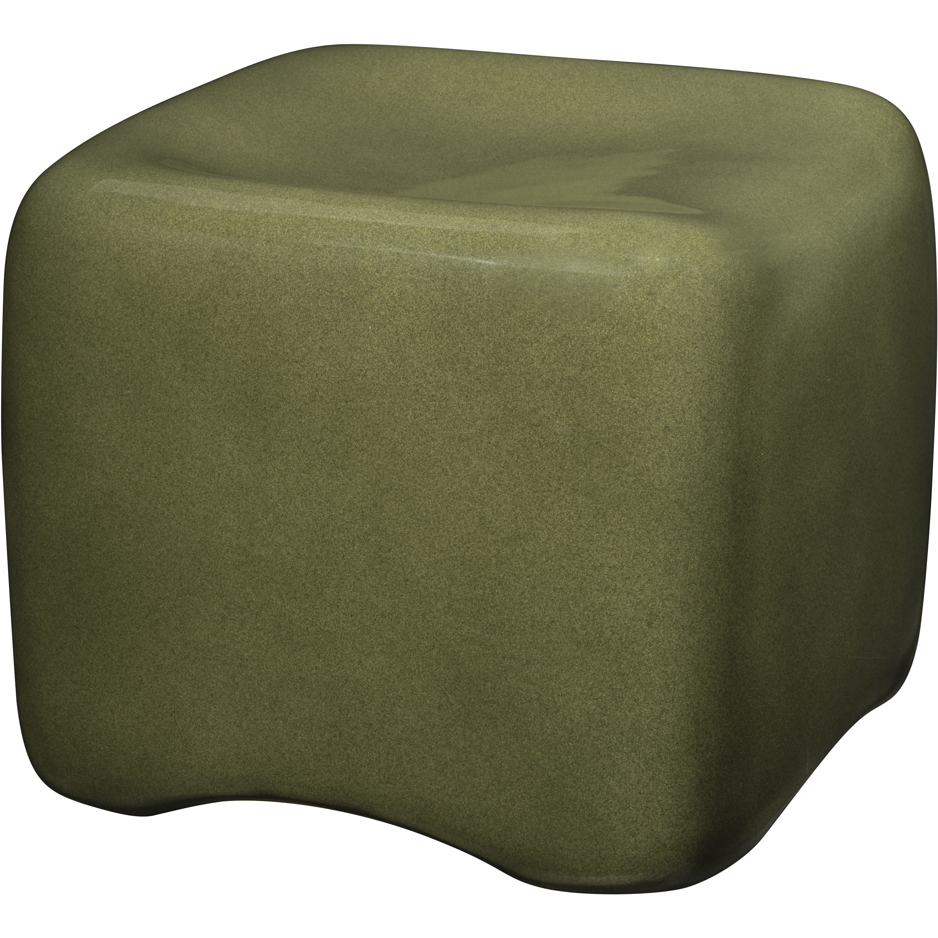 Cushion 16 inch Olive Green Glaze Concrete Stool, Inline