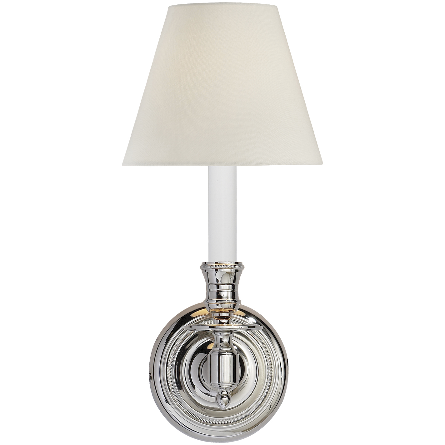 Studio VC French Library2 1 Light 6 inch Polished Nickel Single Sconce Wall Light in Linen 2