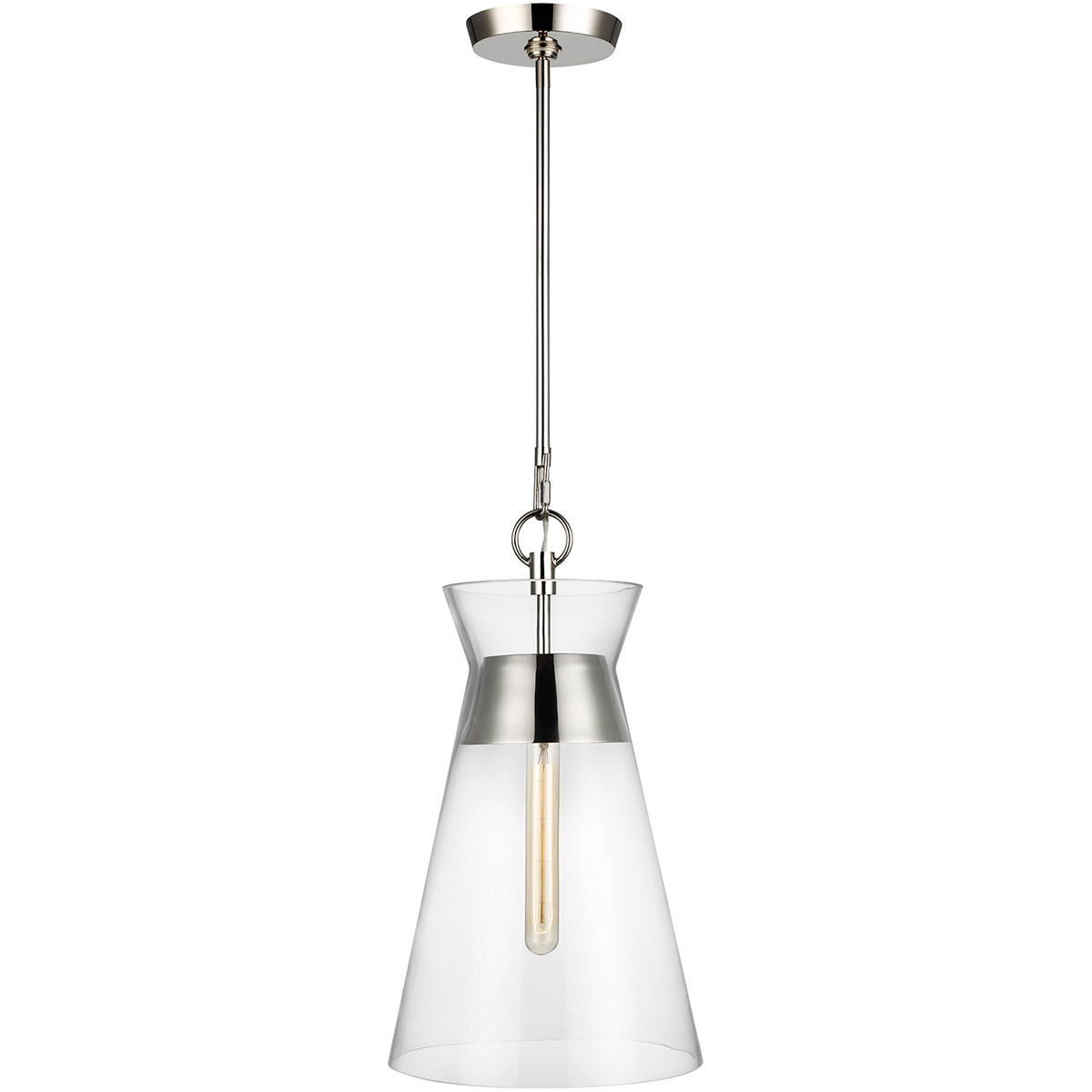 C&M by Chapman & Myers Atlantic 1 Light 10.63 inch Polished Nickel Pendant Ceiling Light