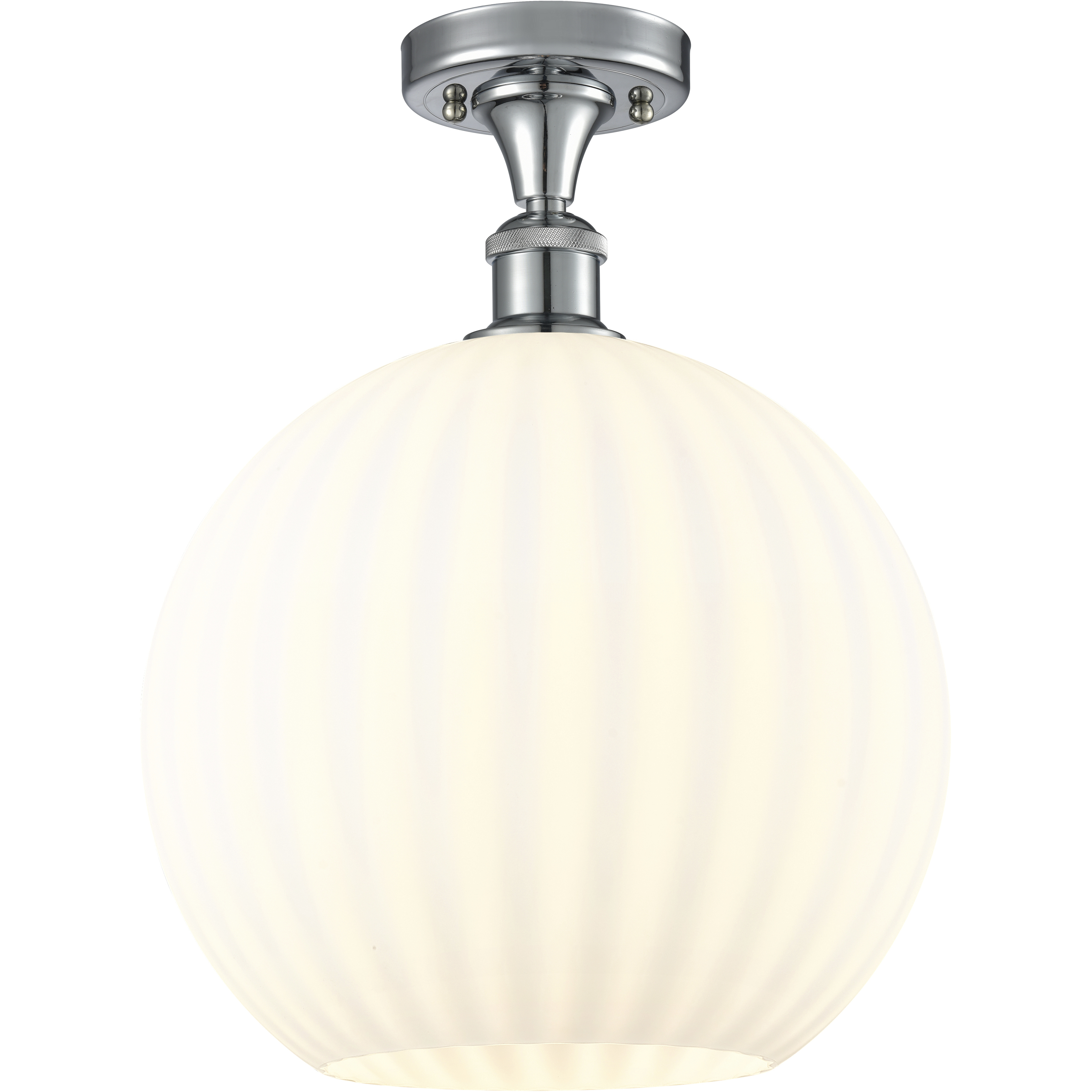 Ballston White Venetian 1 Light 12 inch Polished Chrome Semi-Flush Mount Ceiling Light
