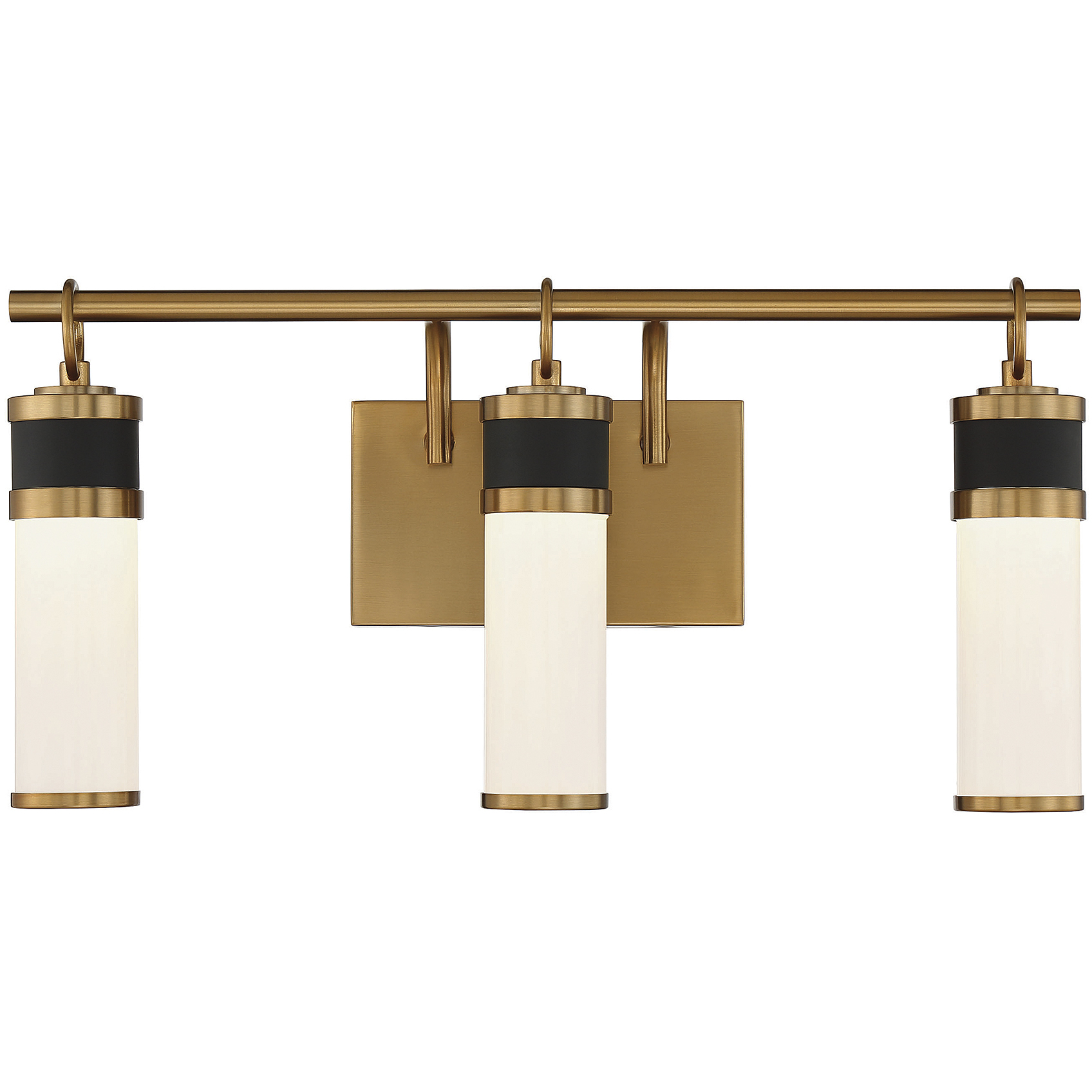 Abel LED 21 inch Black with Warm Brass Accents Bathroom Vanity Light Wall Light