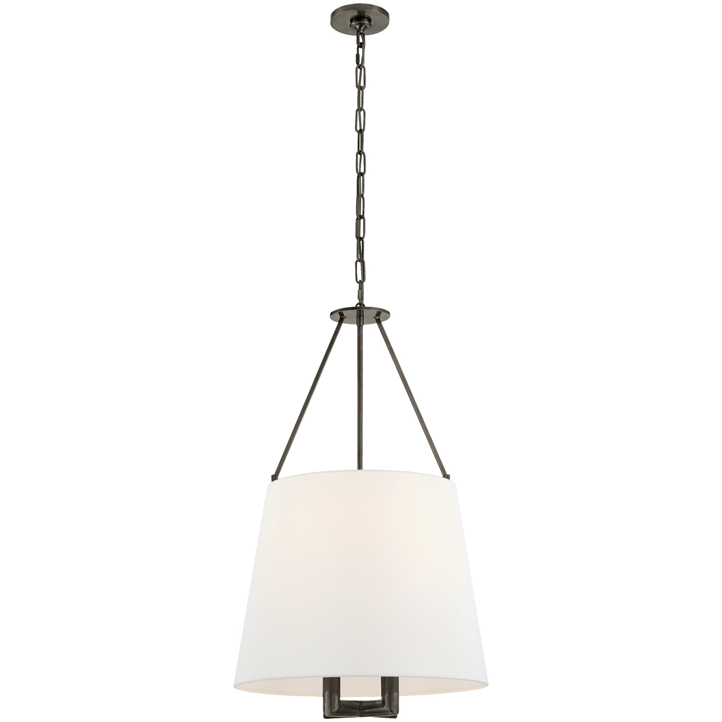J. Randall Powers Dalston 4 Light 21.25 inch Bronze Hanging Shade Ceiling Light in Linen