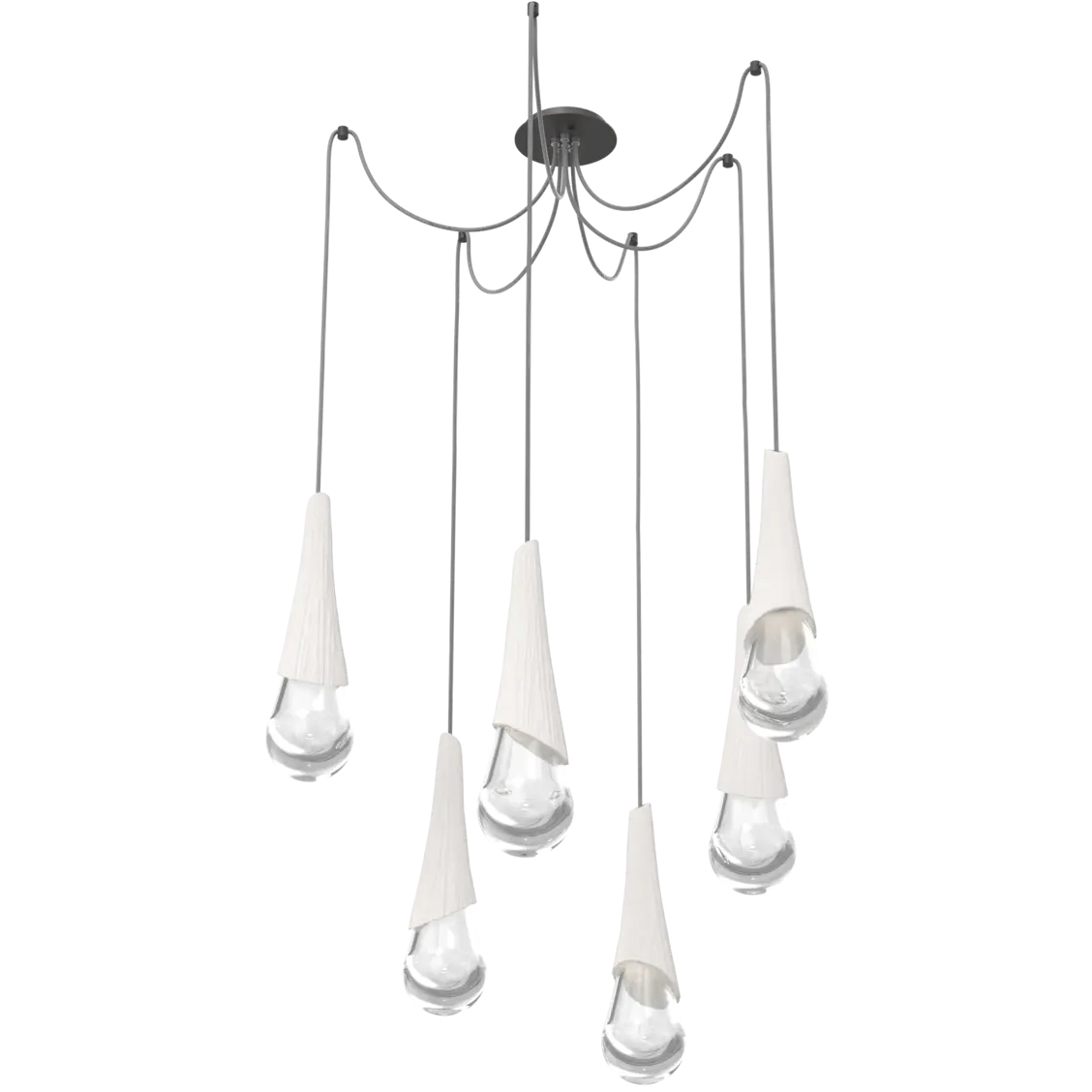 Hailstone LED 13.6 inch Graphite with Chalk Swag Multi-Pendant Ceiling Light