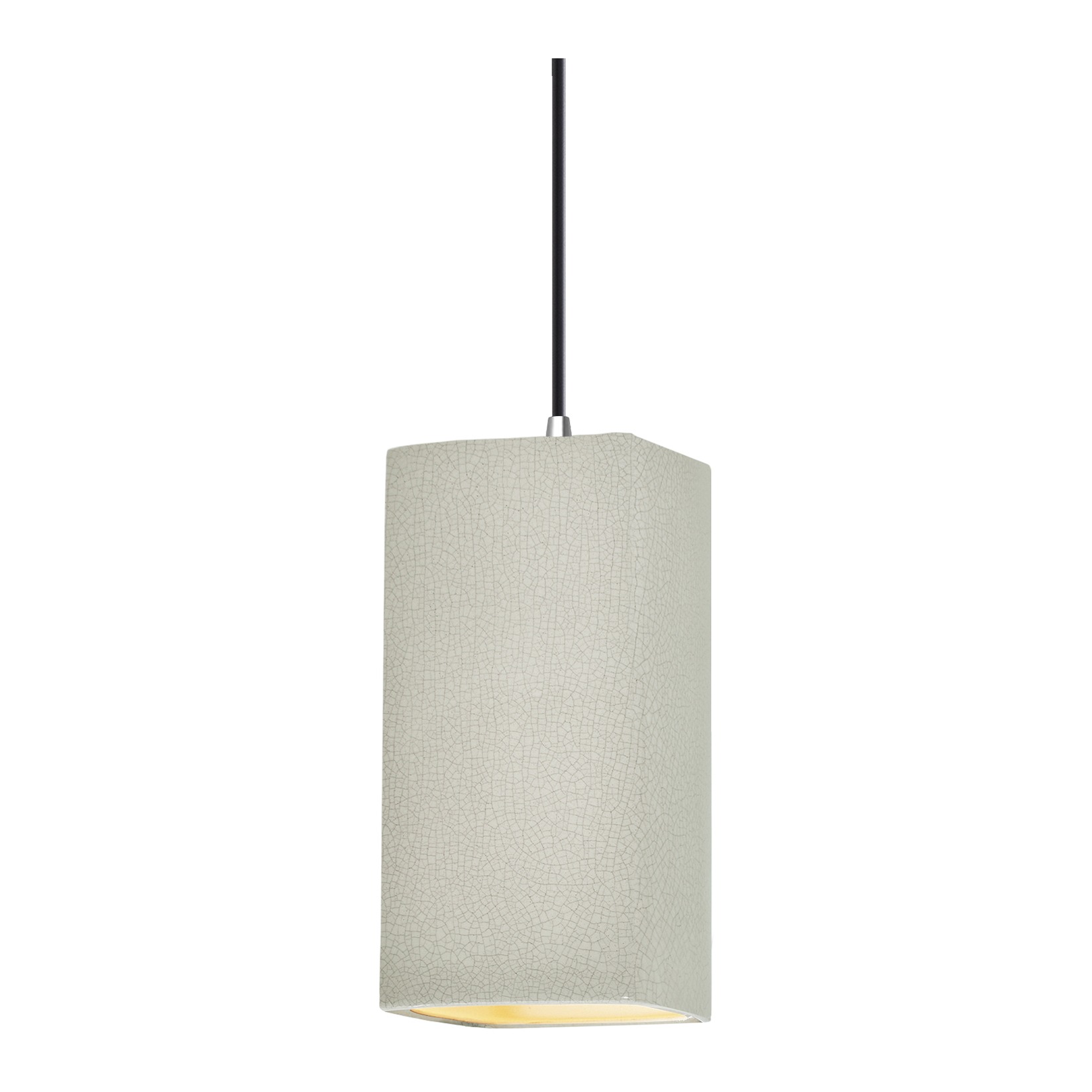 Radiance Collection LED 5.5 inch Polished Chrome and White Crackle and Black Pendant Ceiling Light