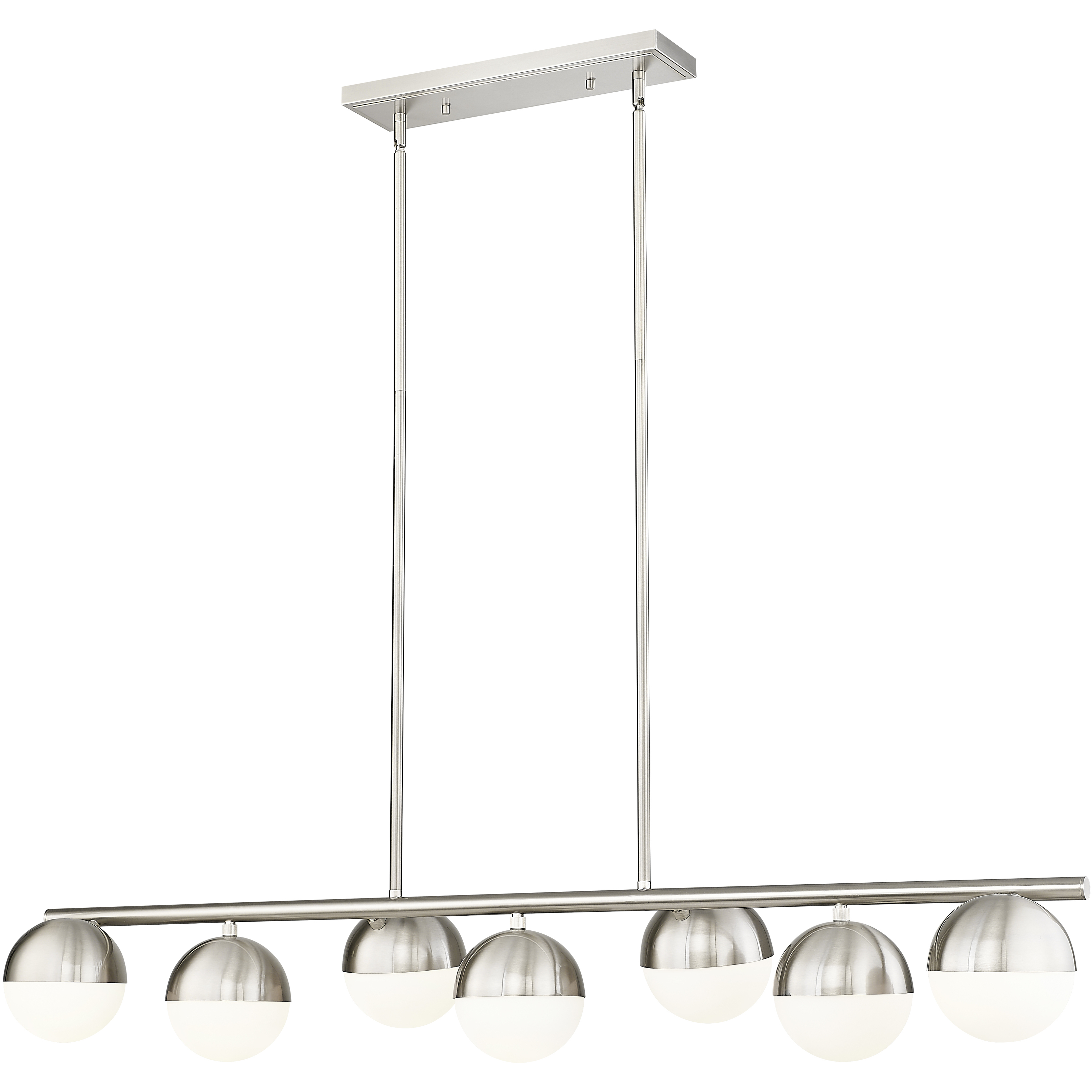 Realm Sphere Linear Chandelier Ceiling Light in Brushed Nickel