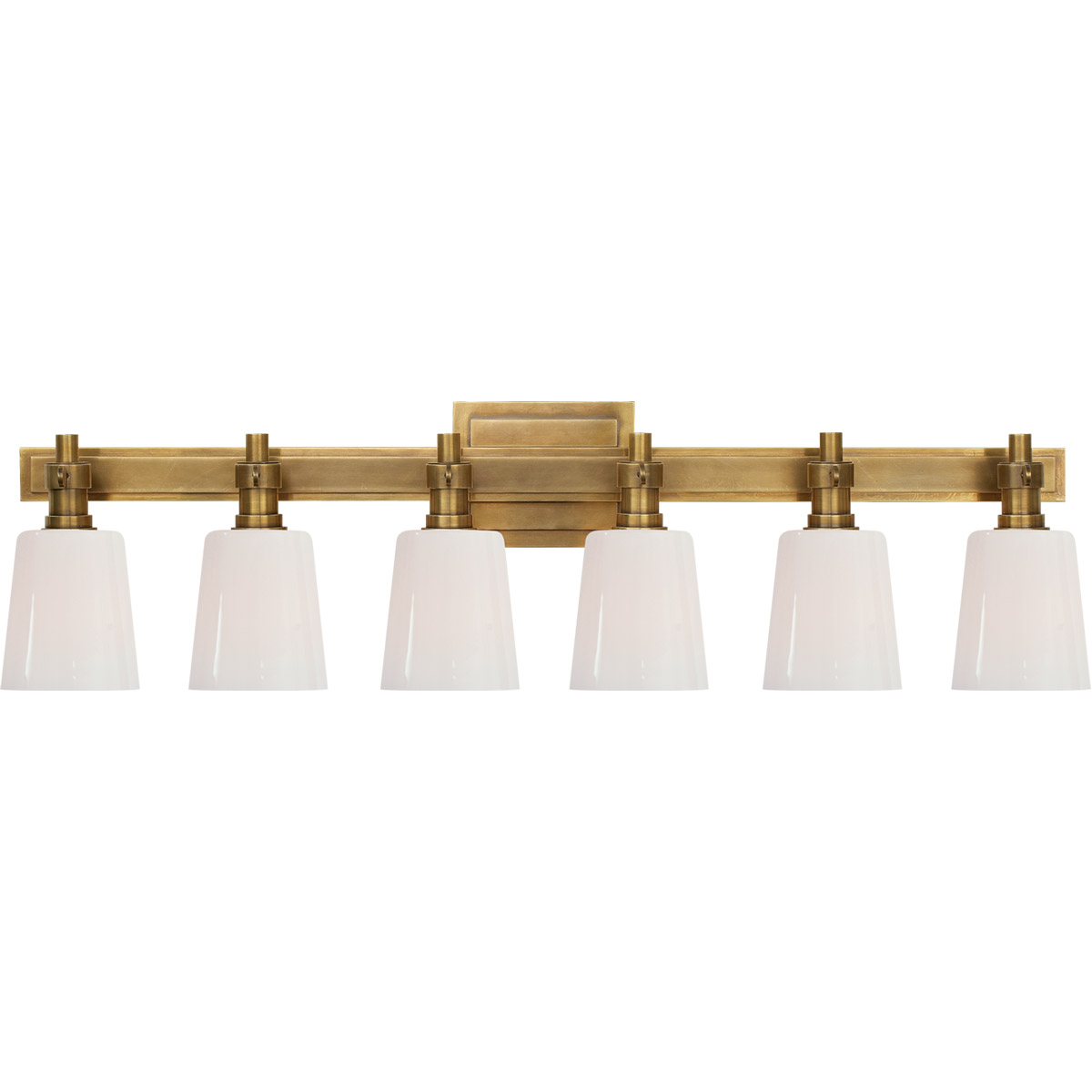 Thomas O'Brien Bryant2 6 Light 29 inch Hand-Rubbed Antique Brass Linear Bath Sconce Wall Light
