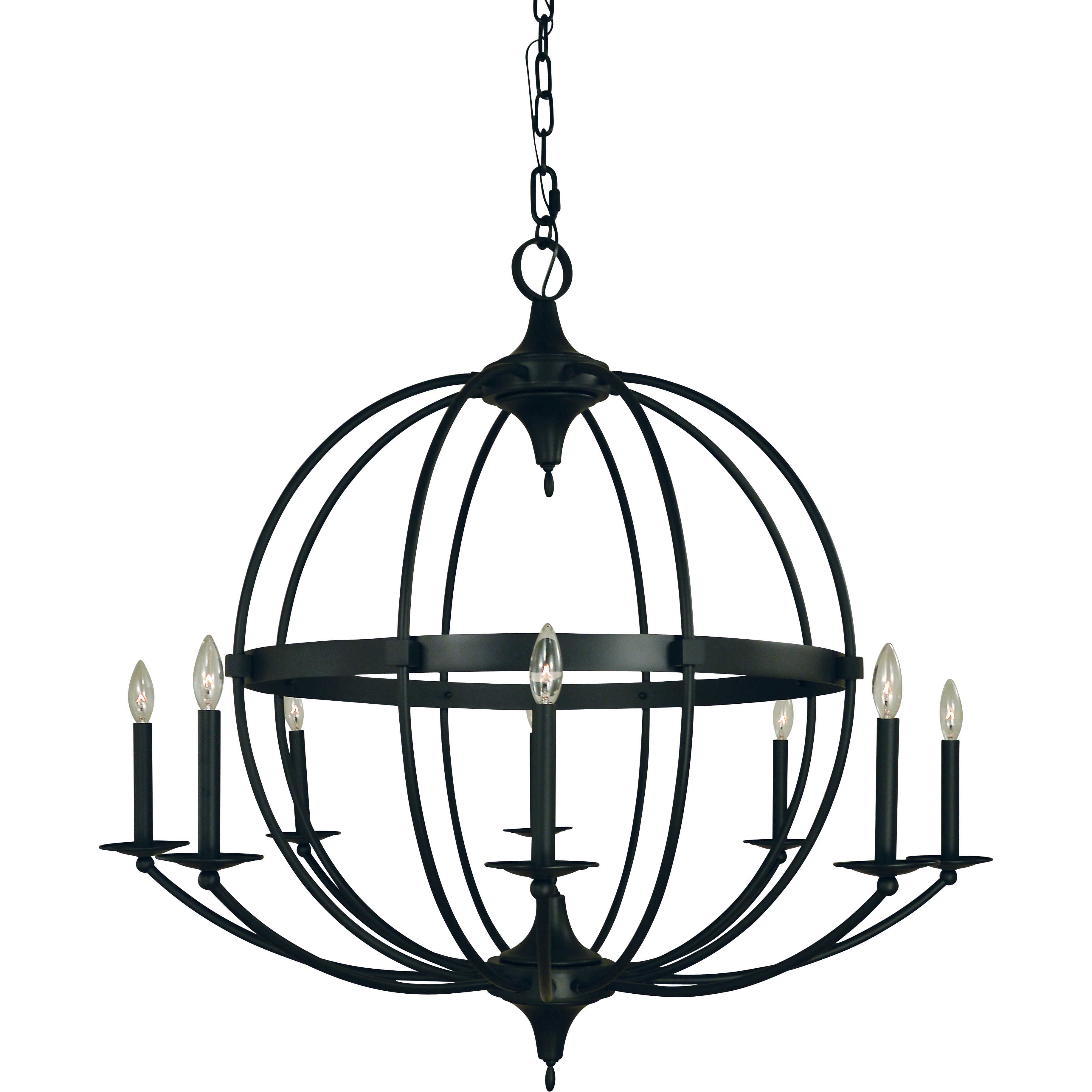Aurora 8 Light 41 inch Matte Black Foyer Chandelier Ceiling Light