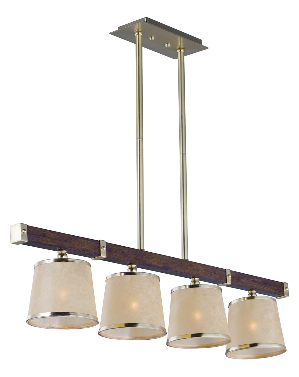 Maritime 4 Light 7.25 inch Antique Pecan/Satin Brass Single-Tier Chandelier Ceiling Light