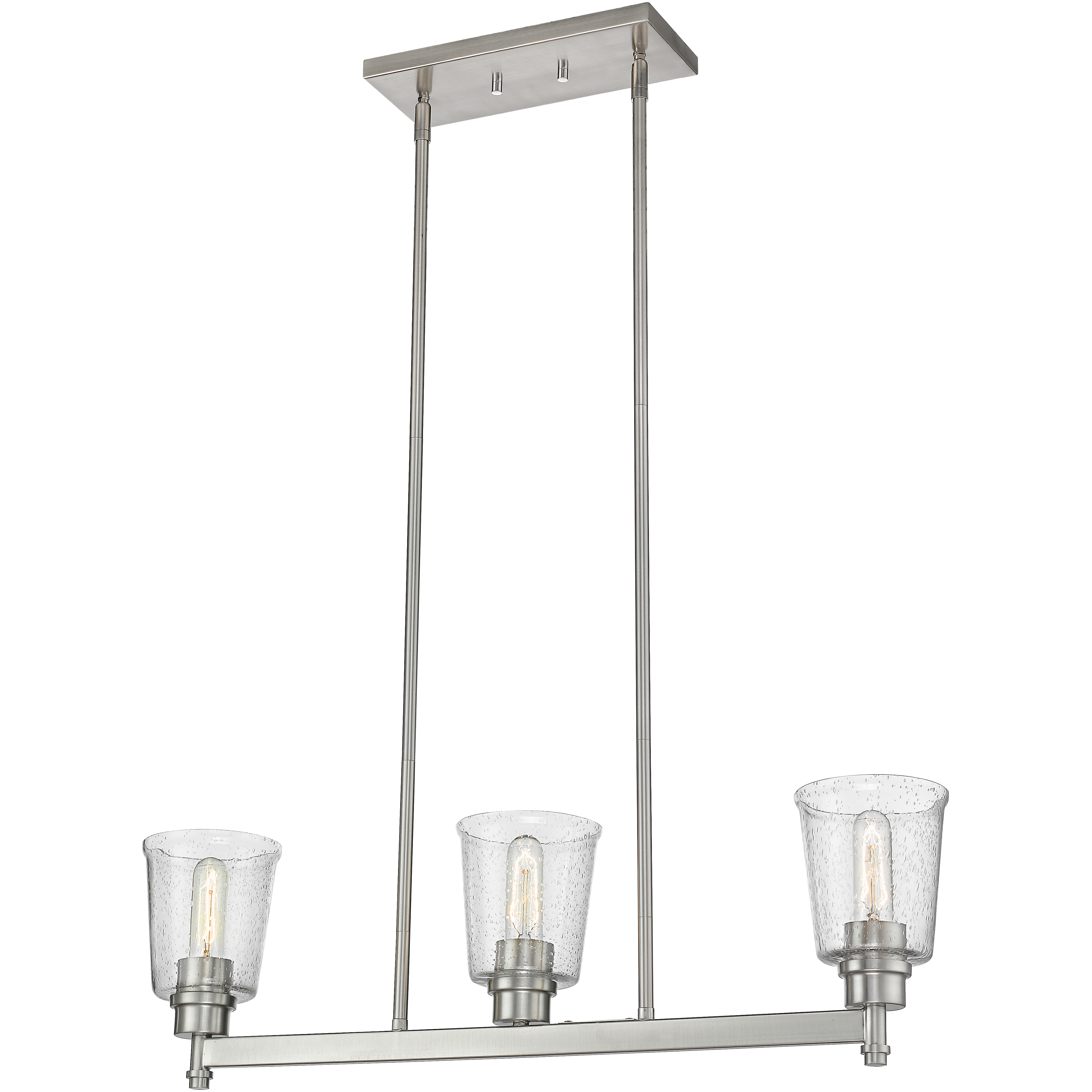 Bohin 3 Light 30 inch Brushed Nickel Linear Chandelier Ceiling Light