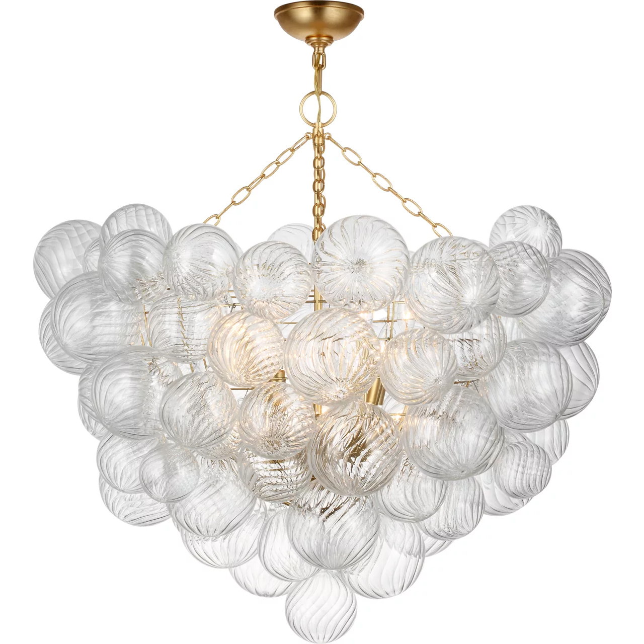 Julie Neill Talia LED 37.75 inch Gild and Clear Swirled Glass Semi-Flush Mount Ceiling Light