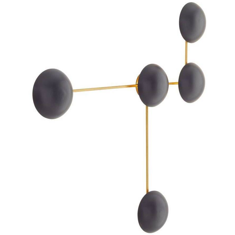 Glaze 5 Light 44 inch Antique Brass, Matte Black Ceramic ADA Sculptural Sconce Wall Light