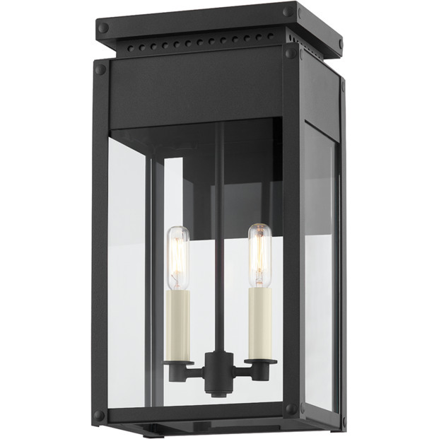Braydan 2 Light 17 inch Textured Black Outdoor Wall Sconce