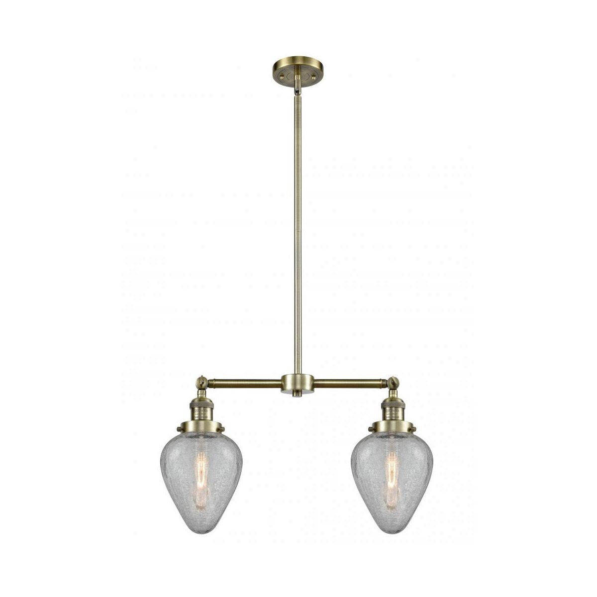 Franklin Restoration Geneseo 2 Light 21 inch Antique Brass Chandelier Ceiling Light, Franklin Restoration