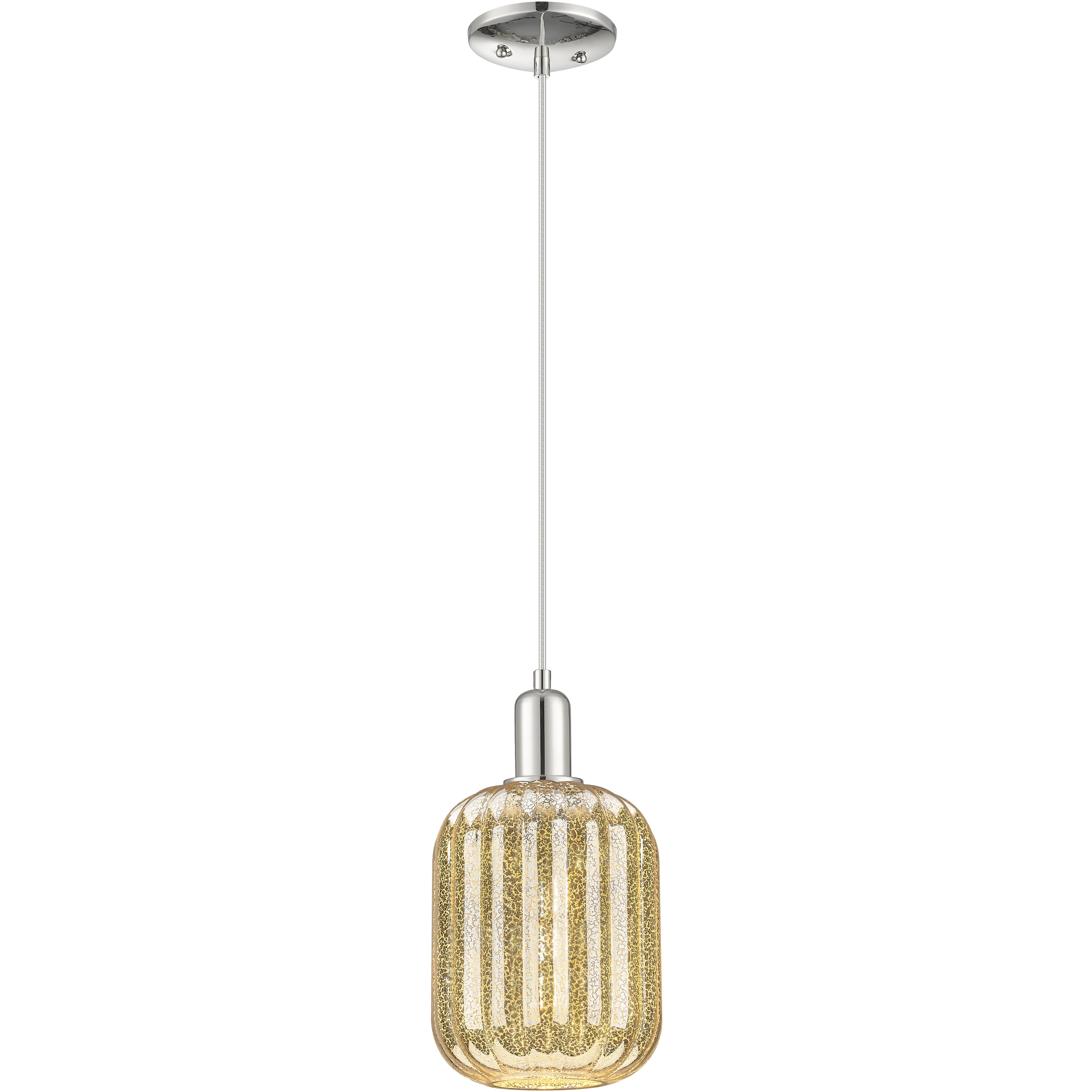 Preston 1 Light 6.75 inch Polished Nickel Mini Pendant Ceiling Light in Mercury Glass
