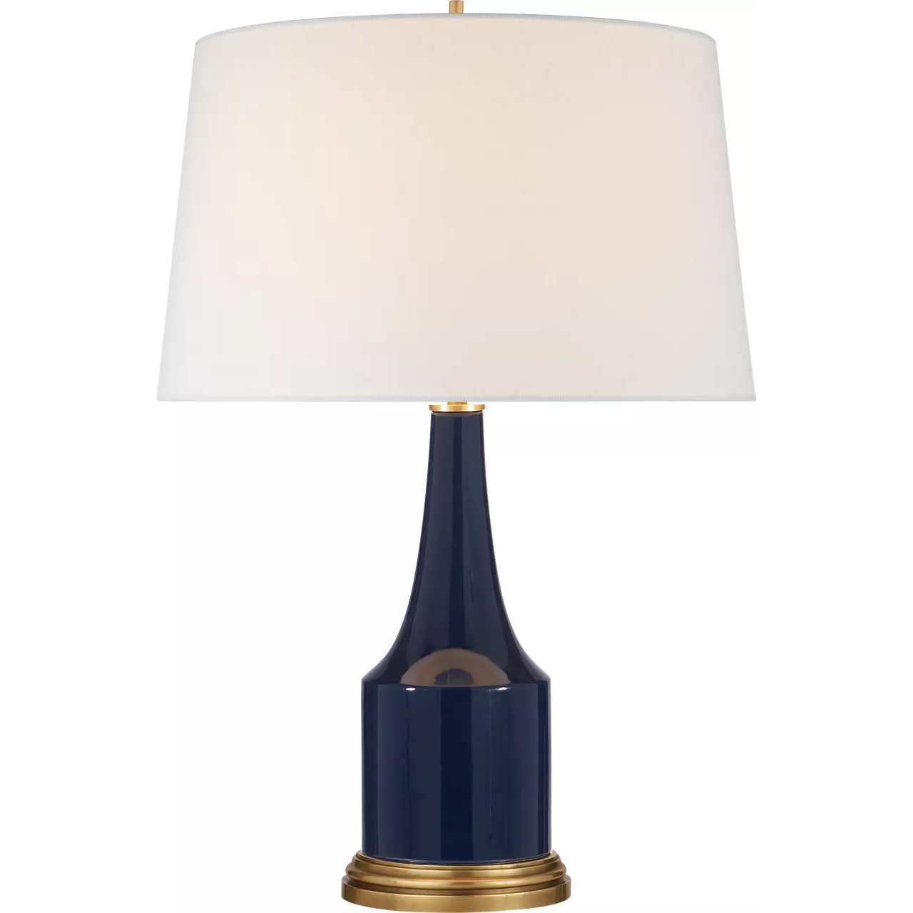 Alexa Hampton Sawyer 25 inch 100 watt Midnight Blue Procelain Table Lamp Portable Light in Midnight Blue Porcelain, Linen