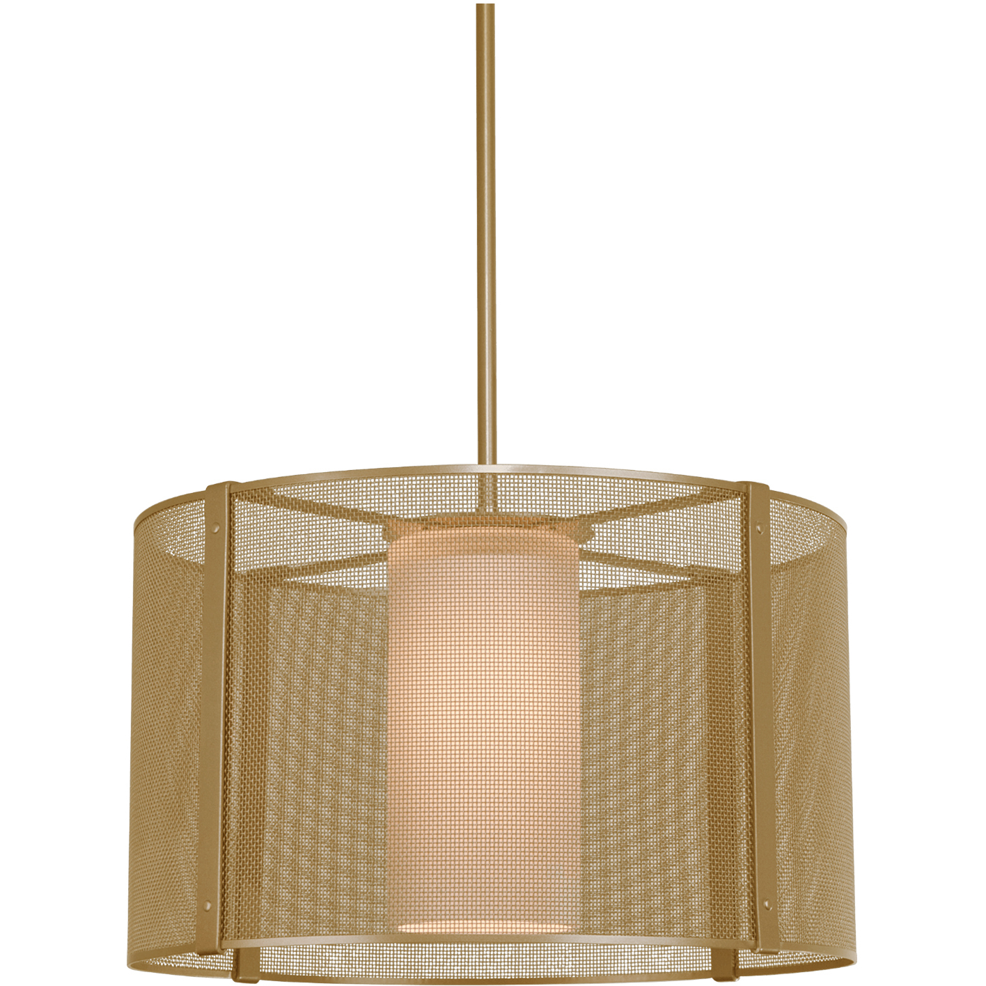 Uptown Mesh LED 18.3 inch Gilded Brass Chandelier Ceiling Light, Drum