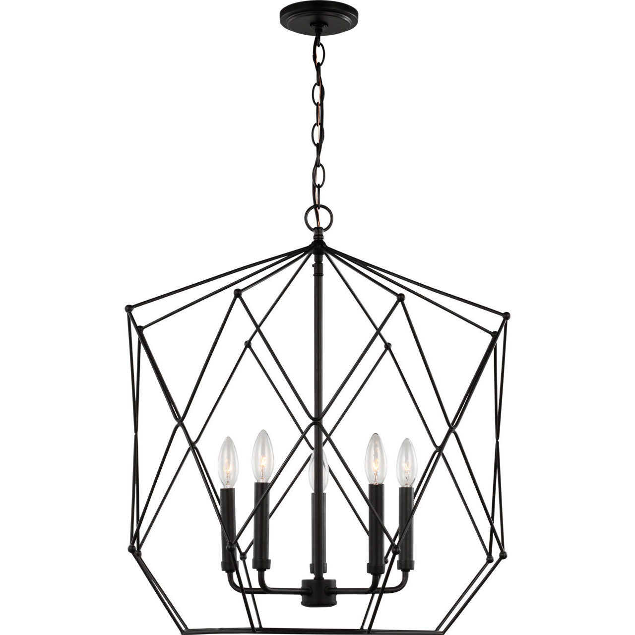 Zarra 5 Light 23 inch Midnight Black Indoor Pendant Lantern Ceiling Light