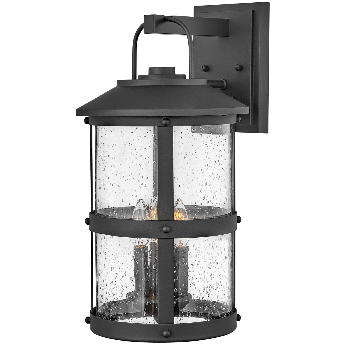 Estate Series Lakehouse LED 20 inch Black Outdoor Wall Mount Lantern, Large