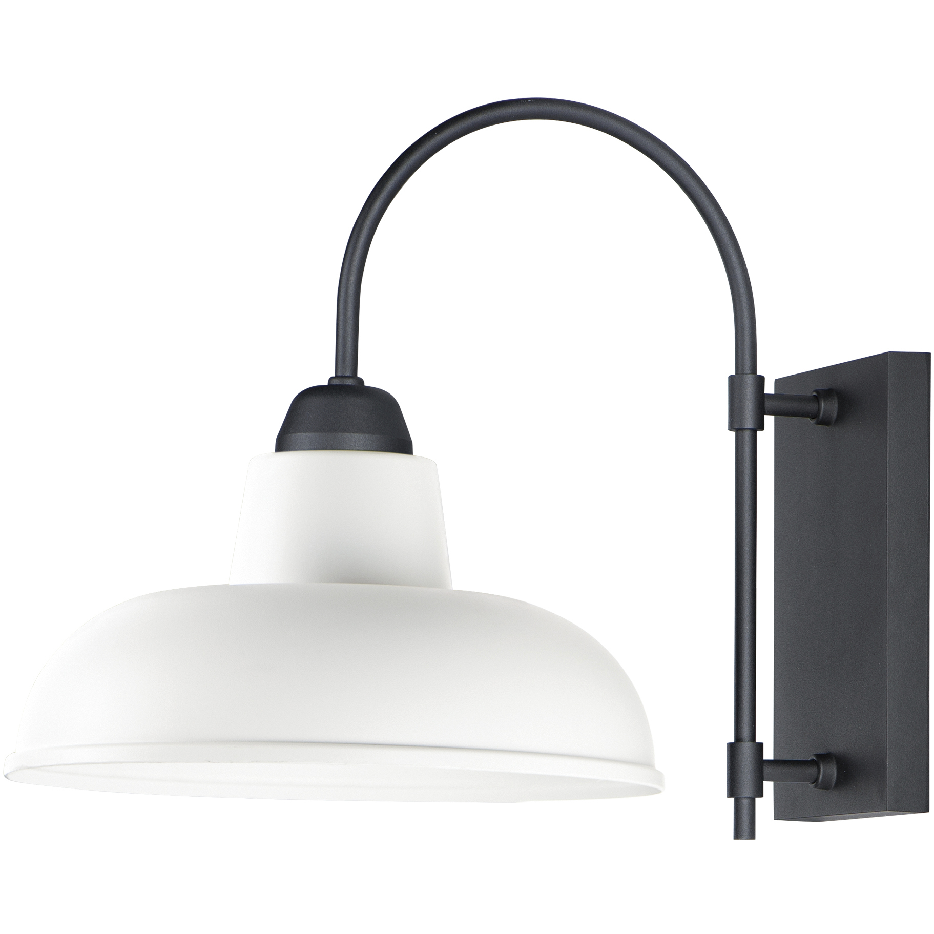 Industrial 1 Light 15.75 inch White and Black Outdoor Wall Mount