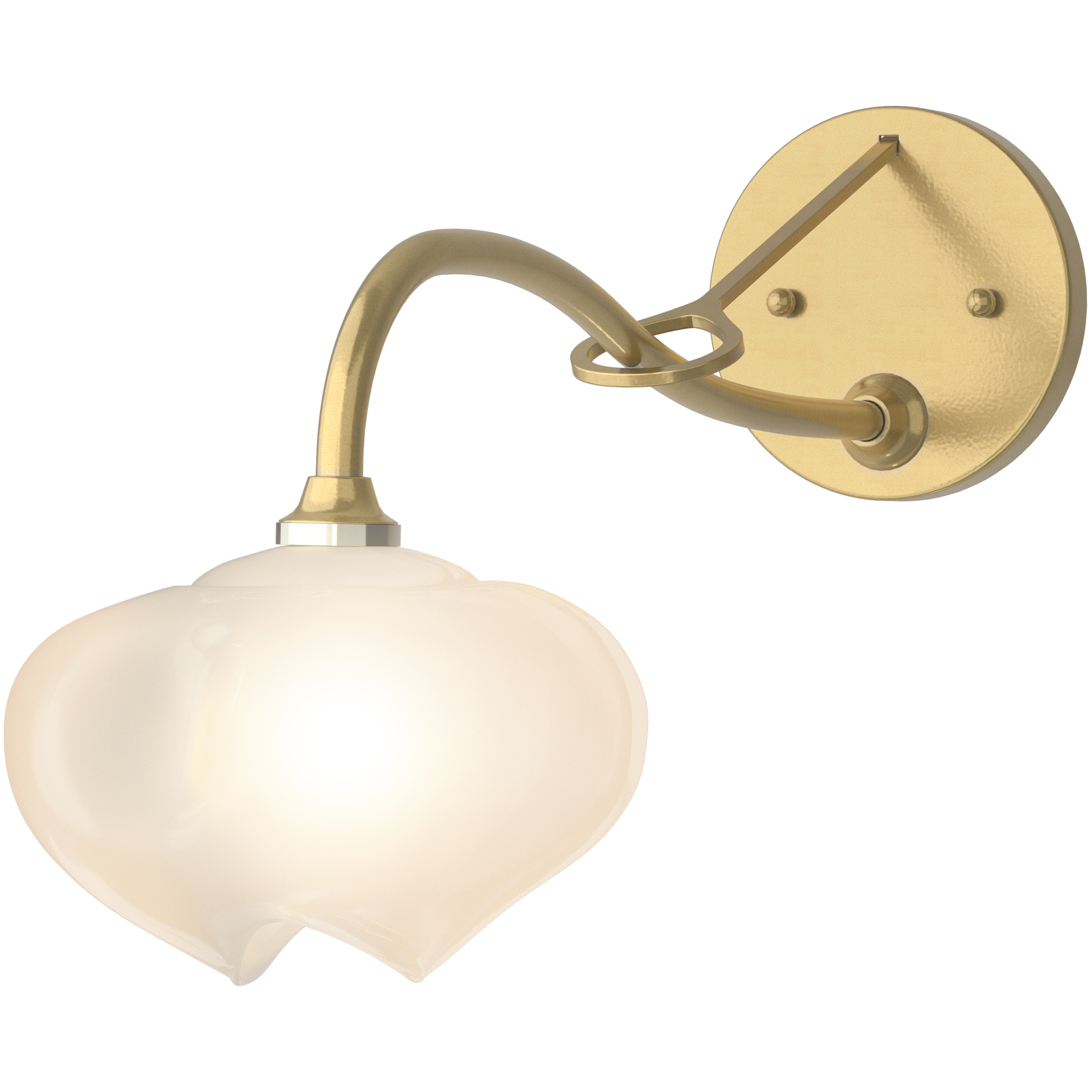 Ume Sconce Wall Light in Frosted, White, Long-Arm