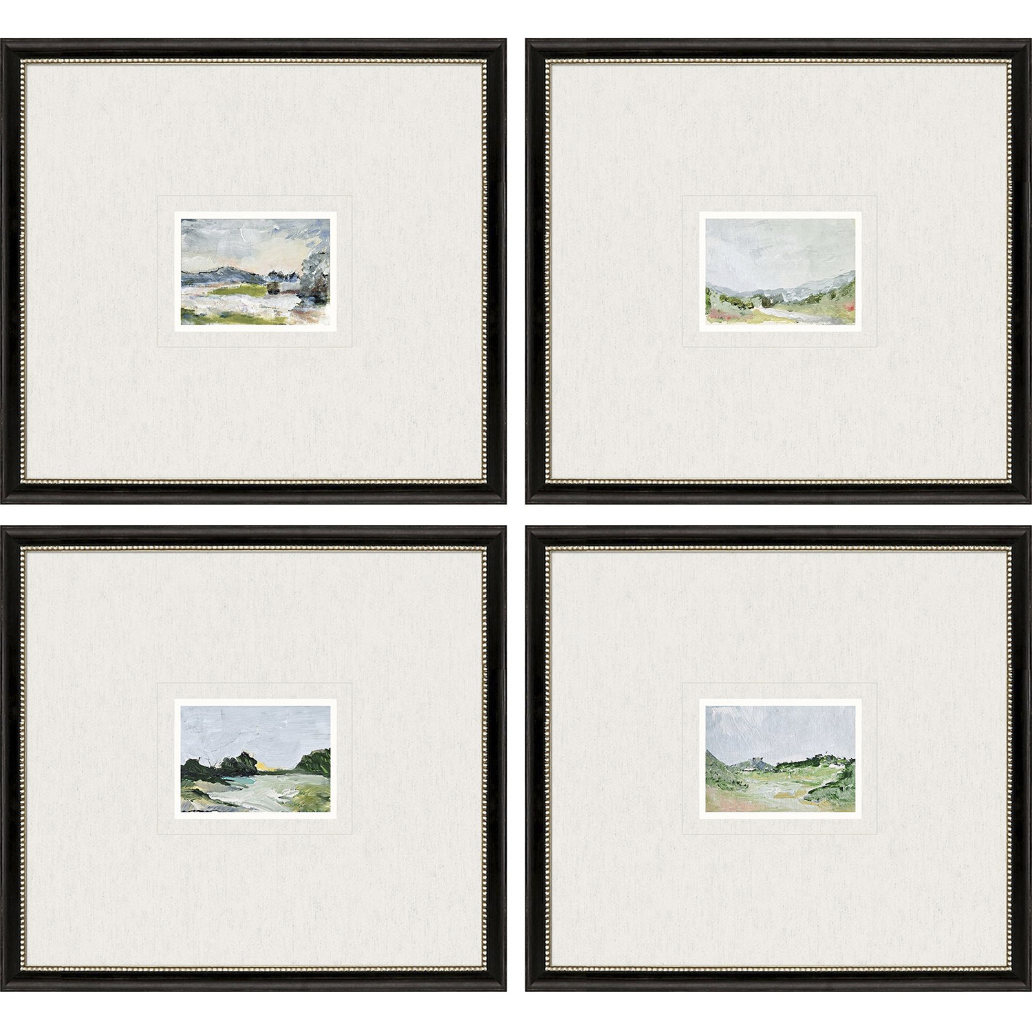 A Glimpse Outside Blue and Green and Pink and White Framed Art