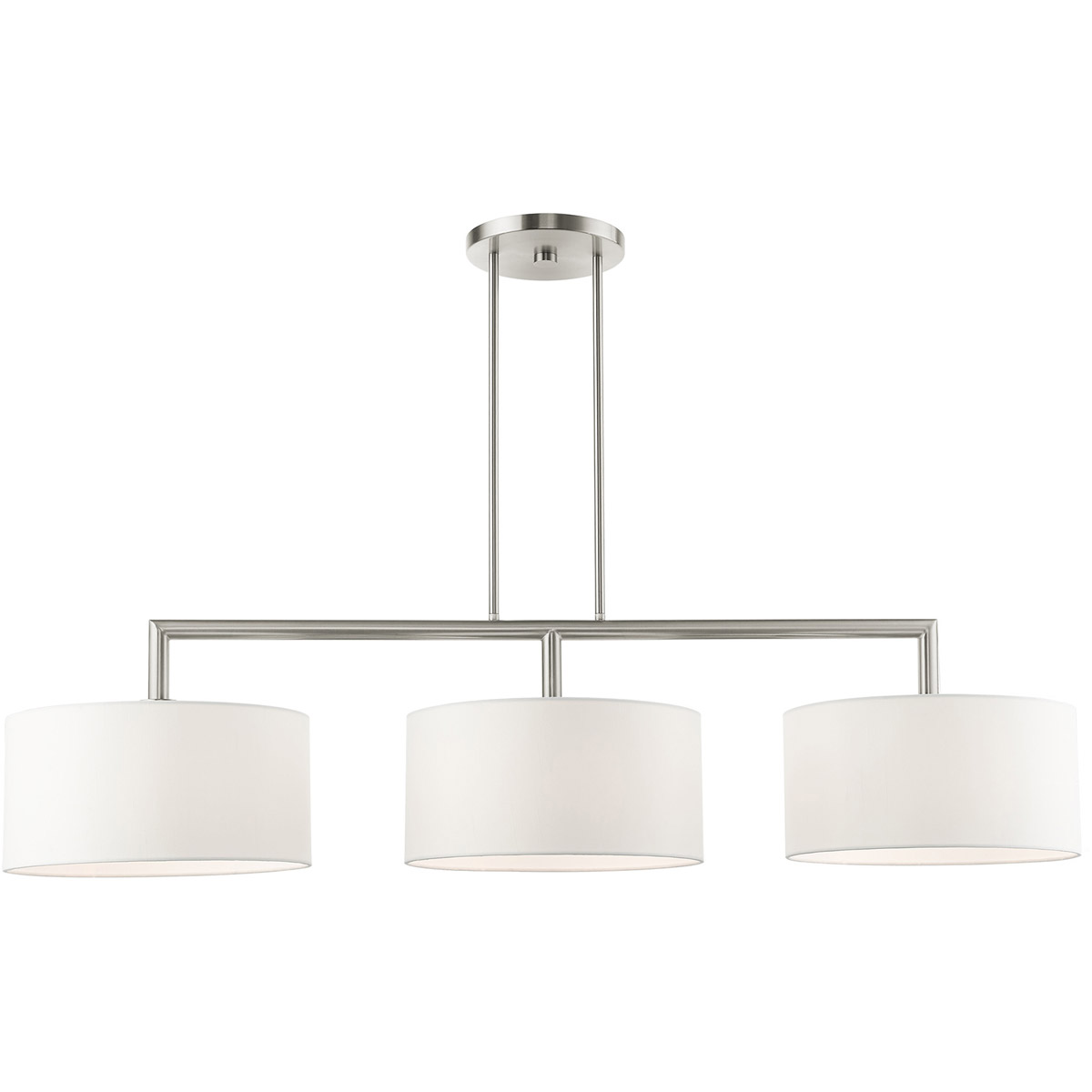 Meridian 3 Light 51 inch Brushed Nickel Linear Chandelier Ceiling Light