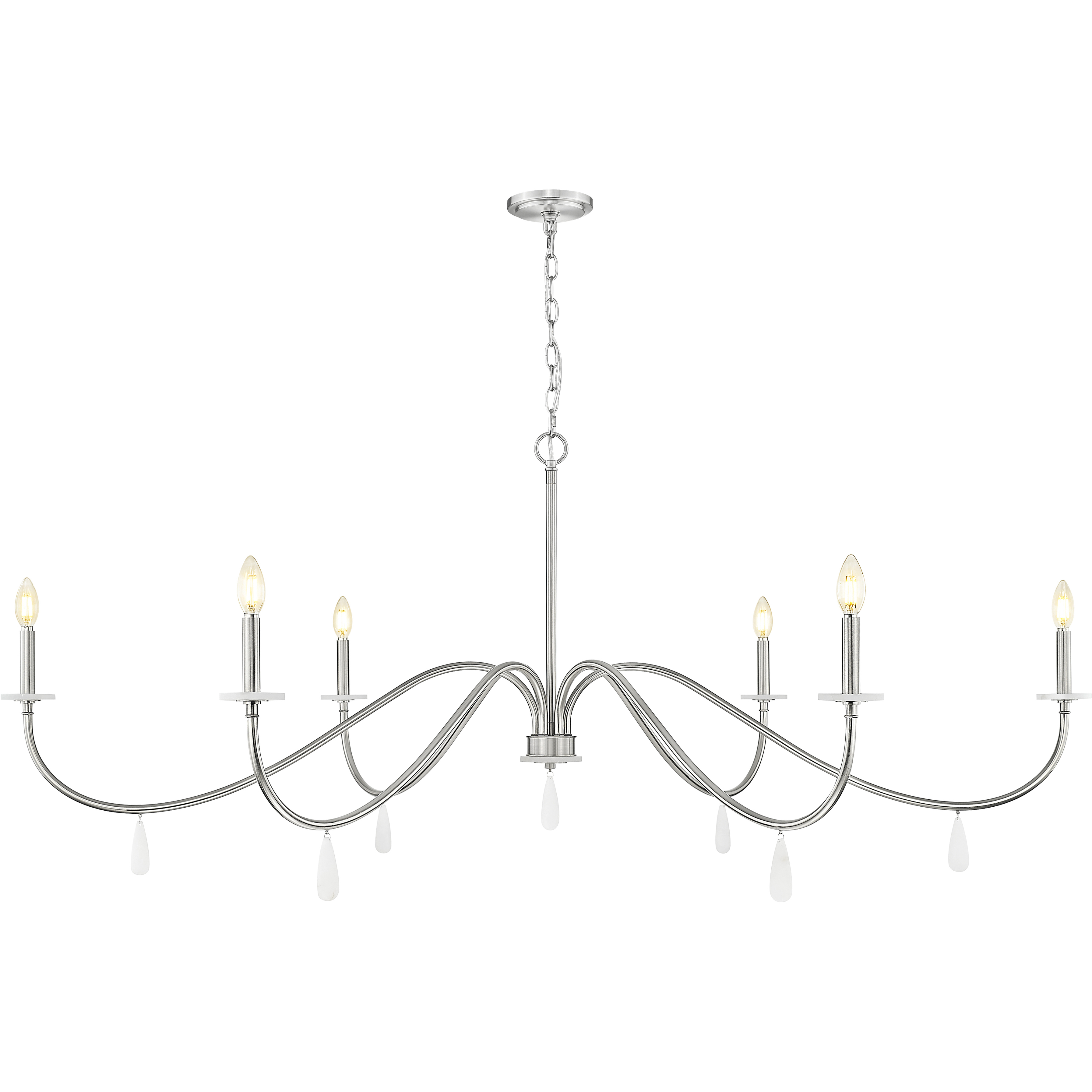 Toussant 6 Light 63 inch Brushed Nickel Chandelier Ceiling Light