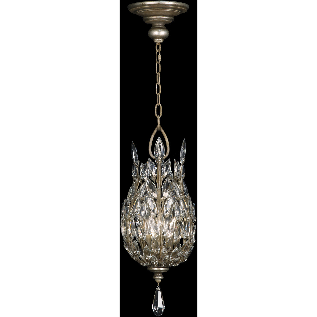 Crystal Laurel 3 Light 11 inch Silver Pendant Ceiling Light