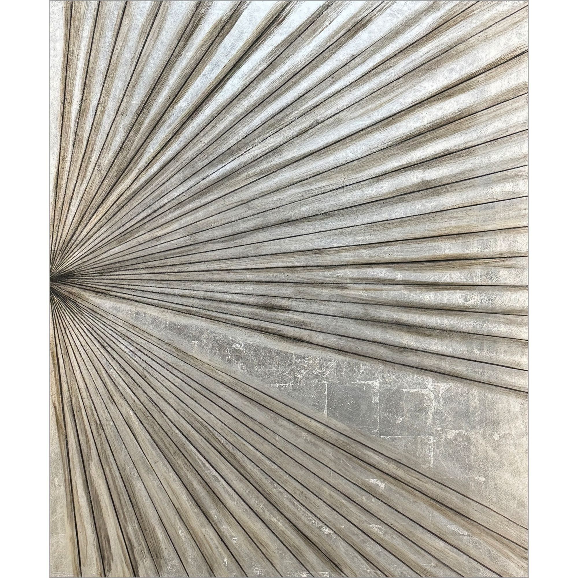 Enigma in Silver Beige and Black and Brown and Metallic Wall Sculpture, The Studio